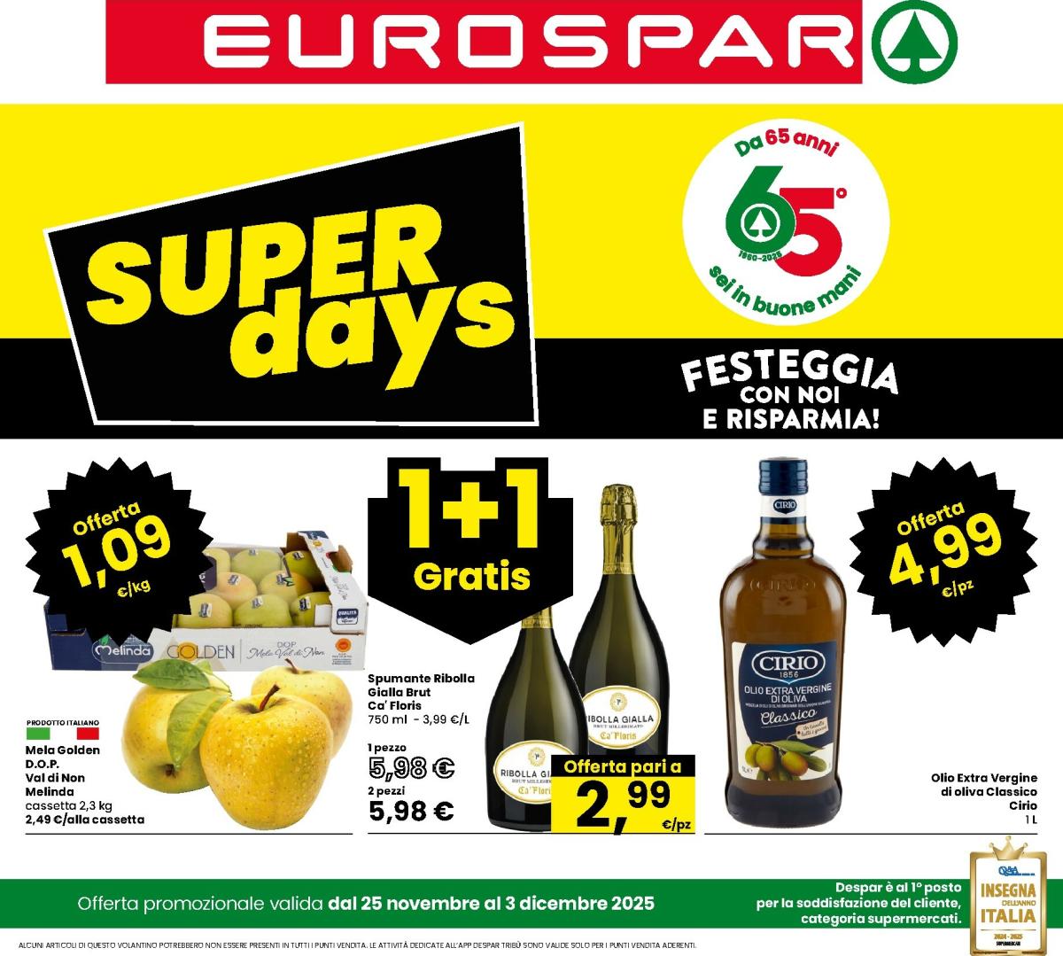 Volantino Eurospar valido dal 25/11 al 03/12