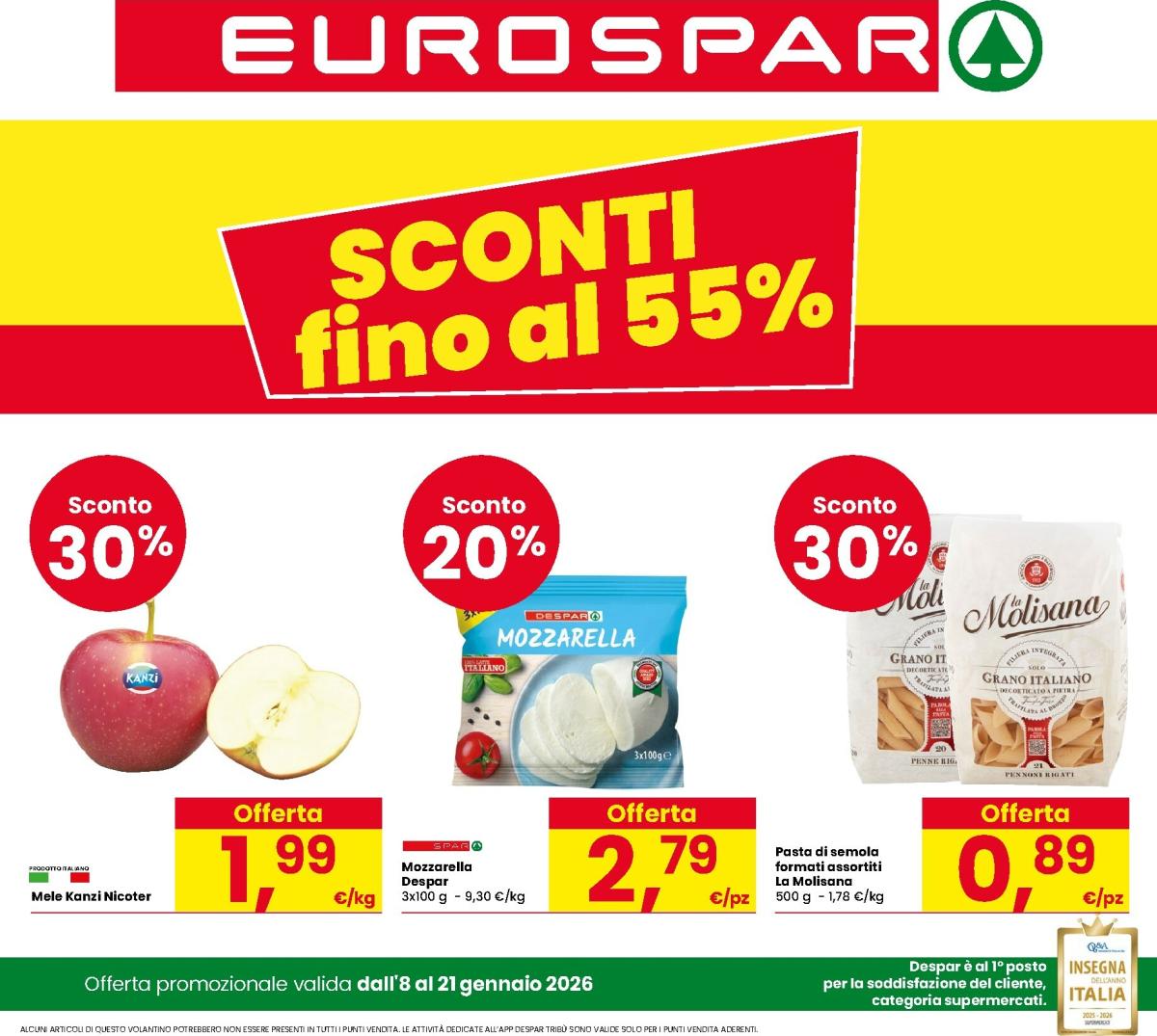 Volantino Eurospar valido dal 08/01 al 21/01