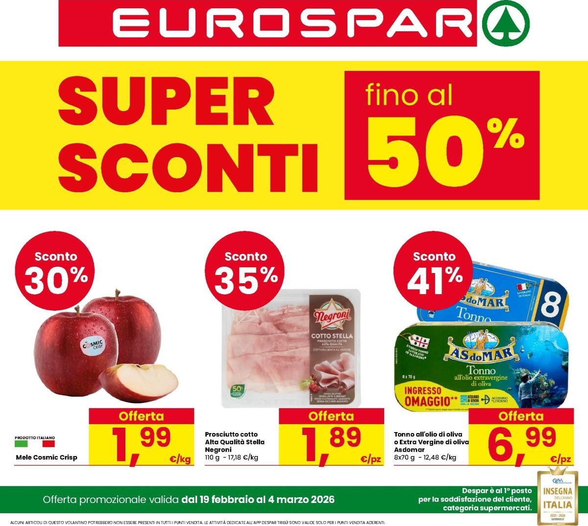 Volantino Eurospar valido dal 19/02/2026 al 04/03/2026
