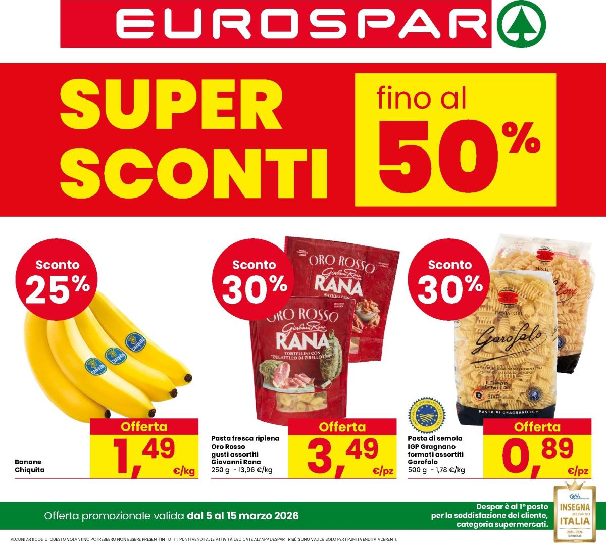 Volantino Eurospar valido dal 05/03/2026 al 15/03/2026