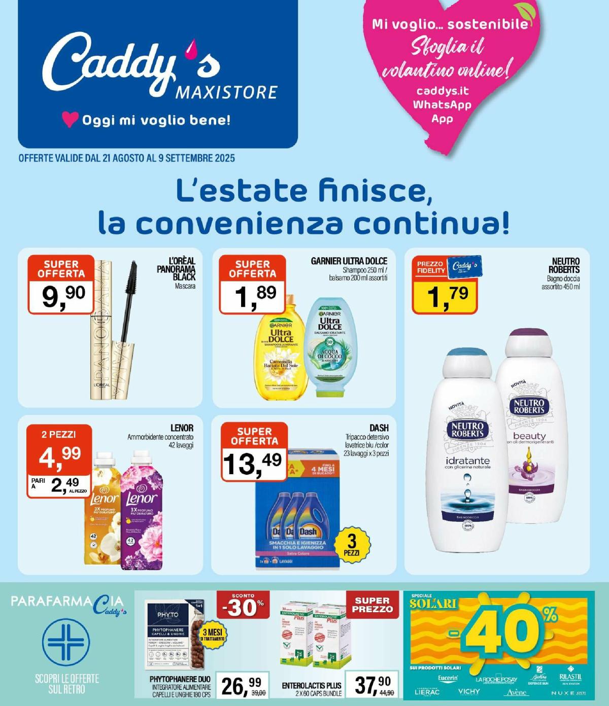 Volantino Caddy's - Maxistore valido dal 21/08 al 09/09