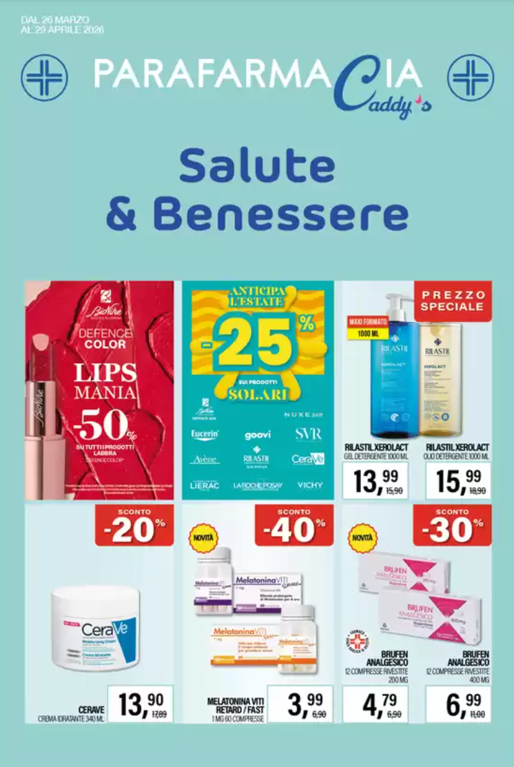 Volantino Caddy's - Parafarmacia valido dal 26/03/2026 al 29/04/2026