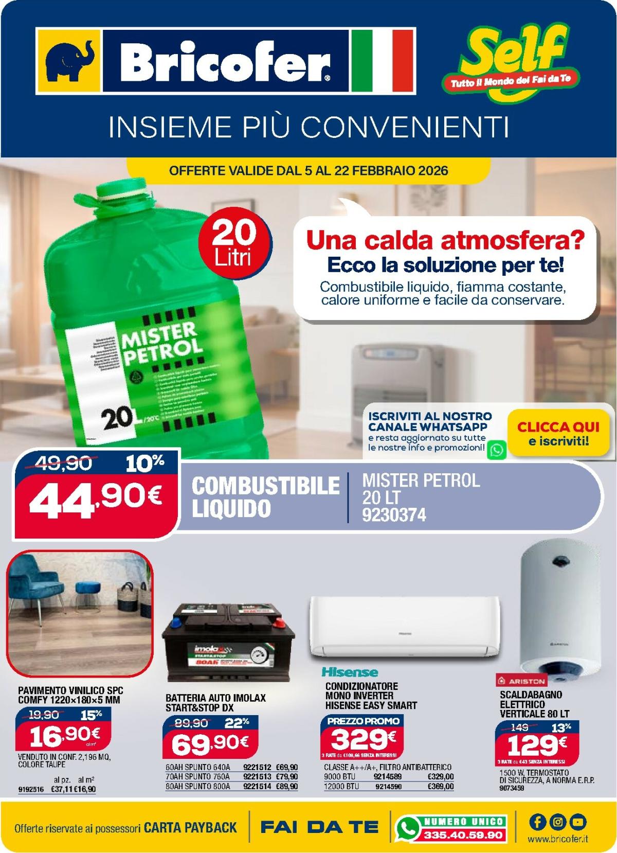 Volantino Bricofer valido dal 05/02/2026 al 22/02/2026