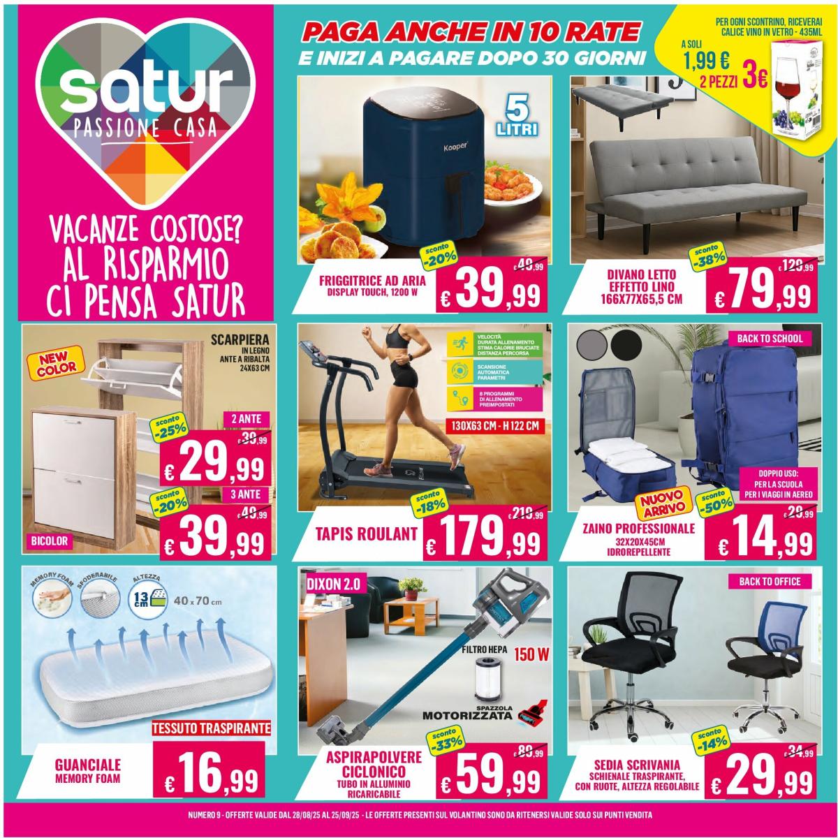 Volantino Satur valido dal 28/08 al 25/09