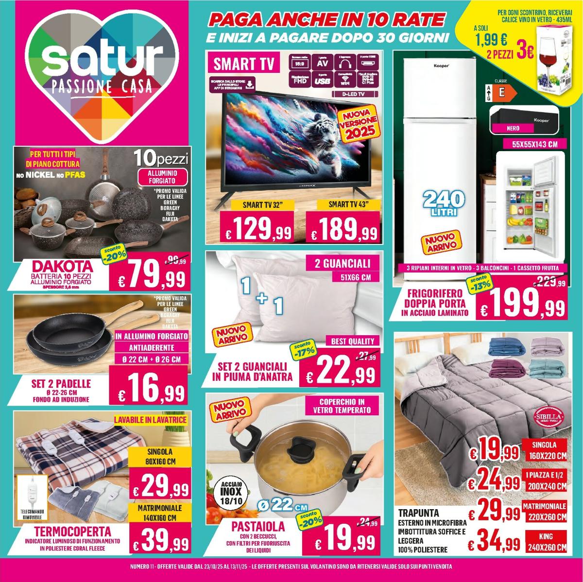 Volantino Satur valido dal 23/10 al 13/11