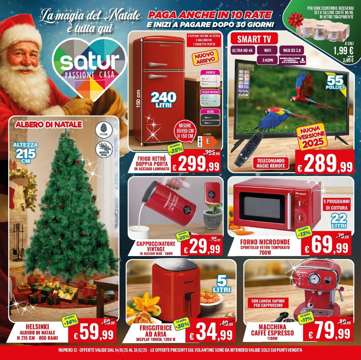 Volantino Satur valido dal 14/11 al 31/12