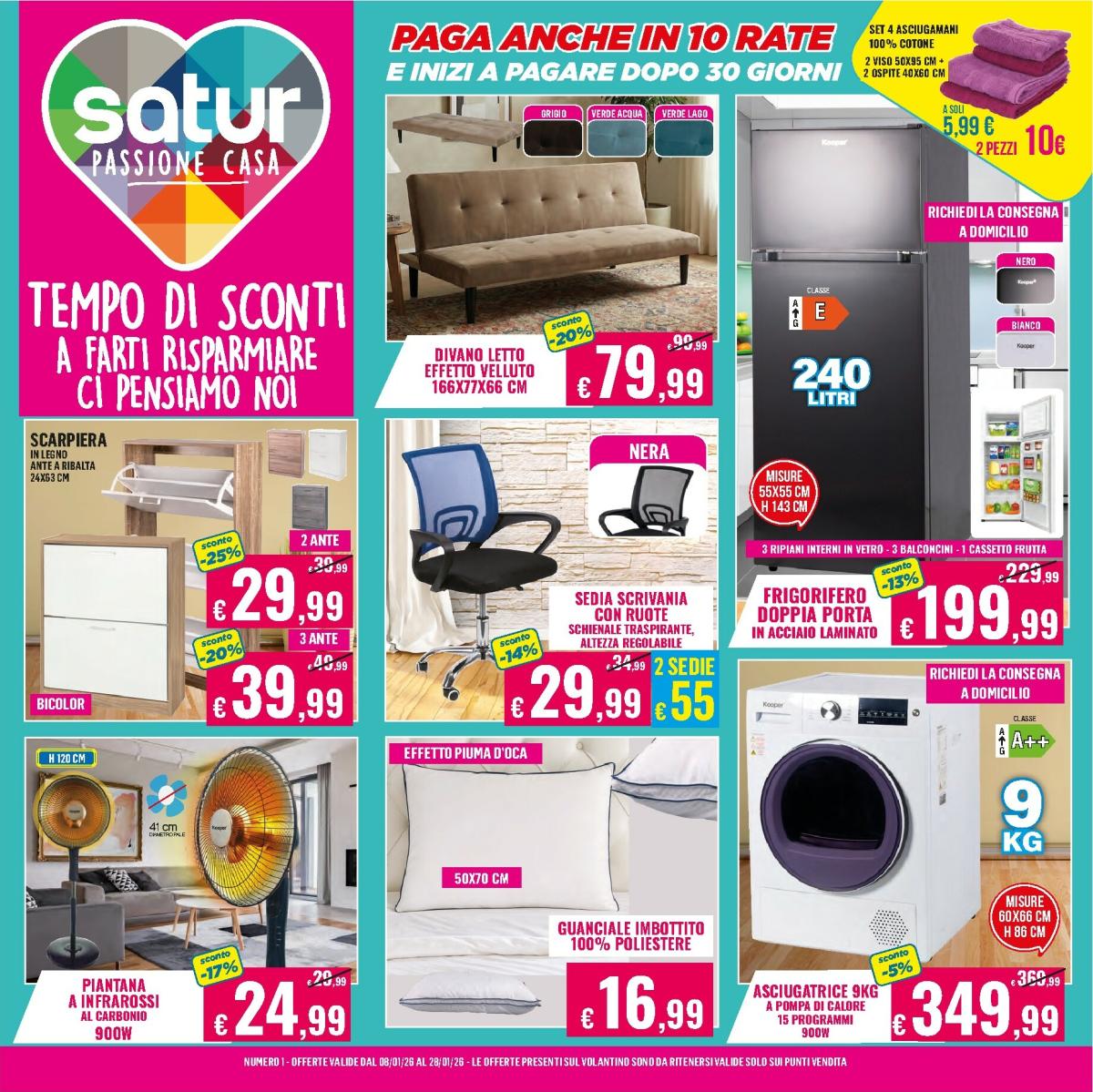 Volantino Satur valido dal 08/01 al 28/01