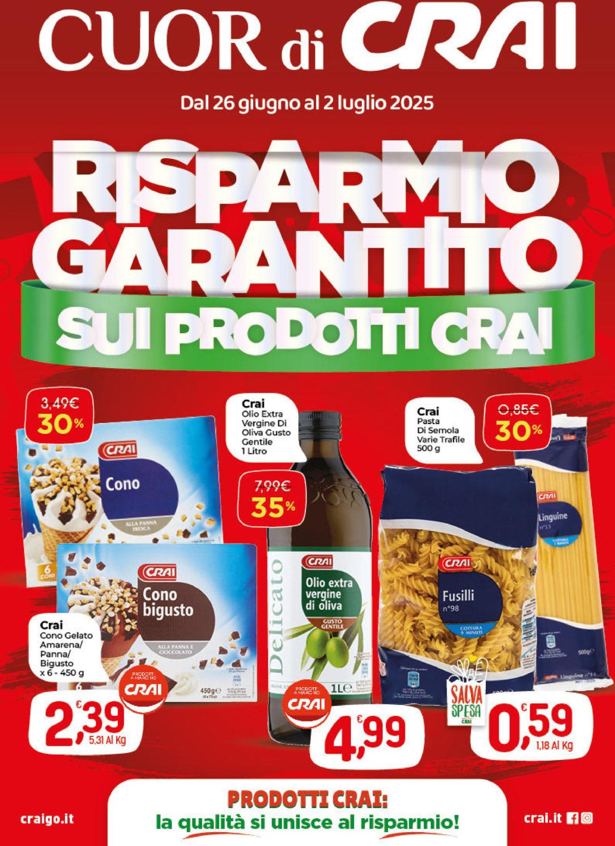 Volantino Crai valido dal 26/06 al 02/07