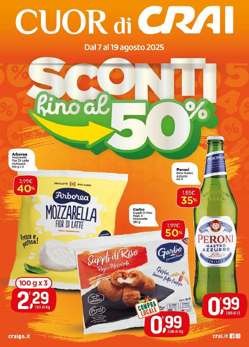 Volantino Crai valido dal 07/08 al 19/08