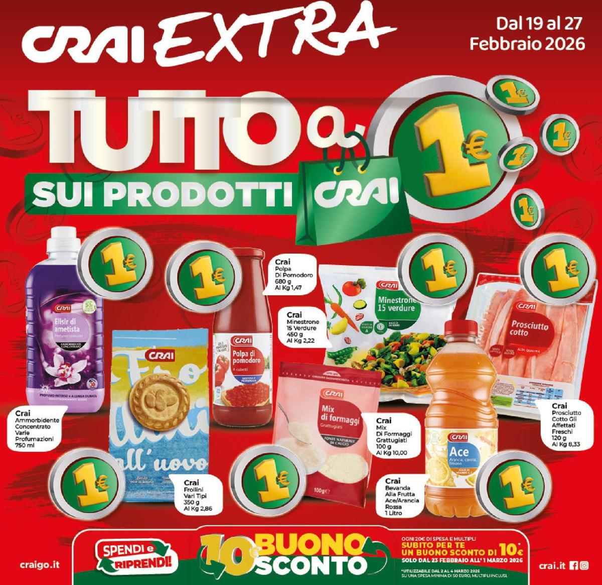 Volantino Crai - Extra valido dal 19/02/2026 al 27/02/2026