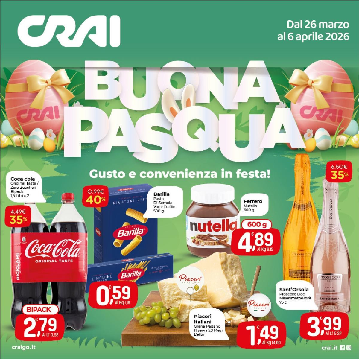 Volantino Crai - buona pasqua valido dal 26/03/2026 al 06/04/2026