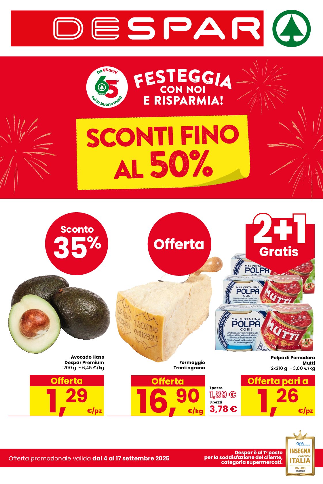 Volantino Despar valido dal 04/09 al 17/09