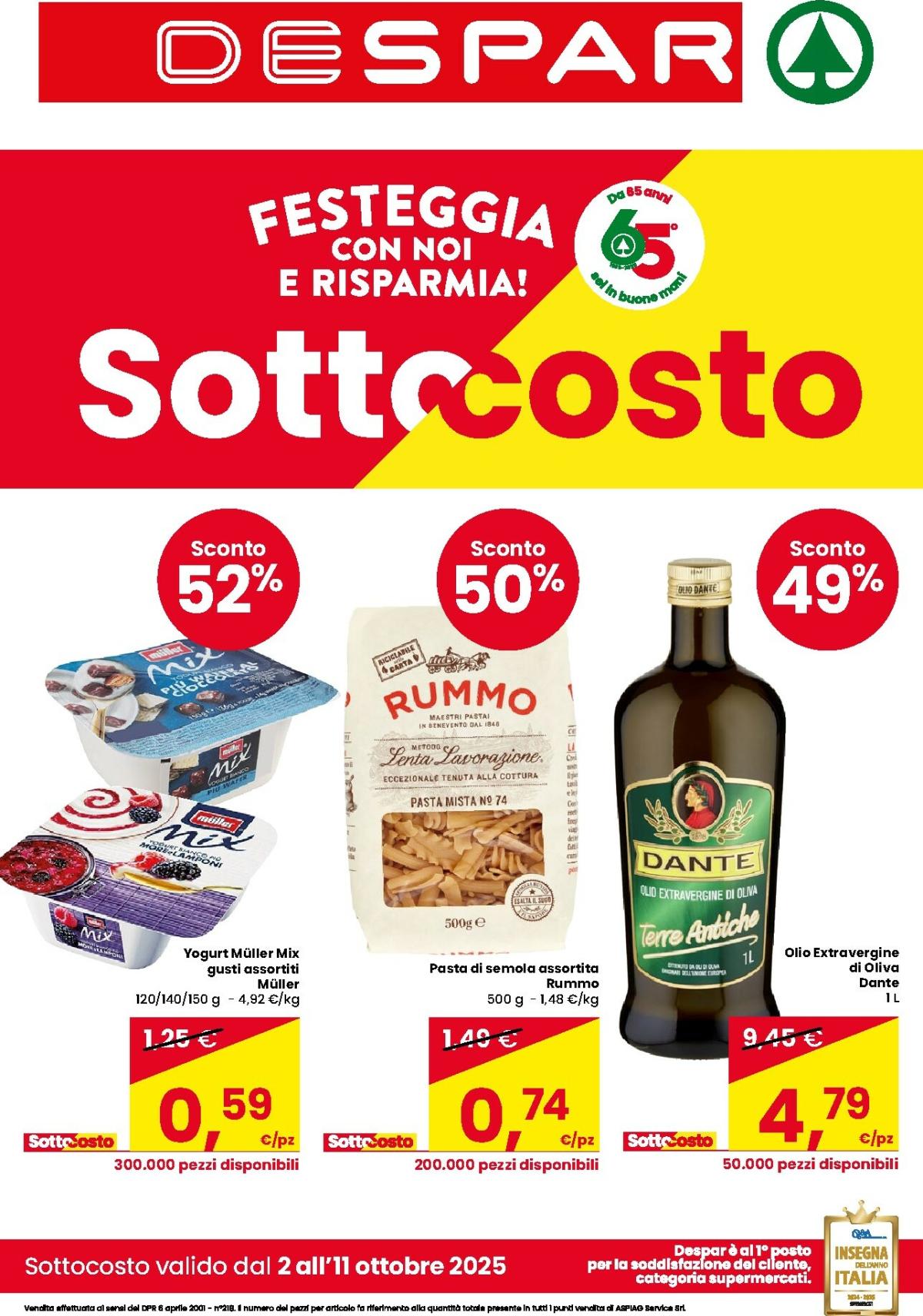 Volantino Despar valido dal 02/10 al 11/10
