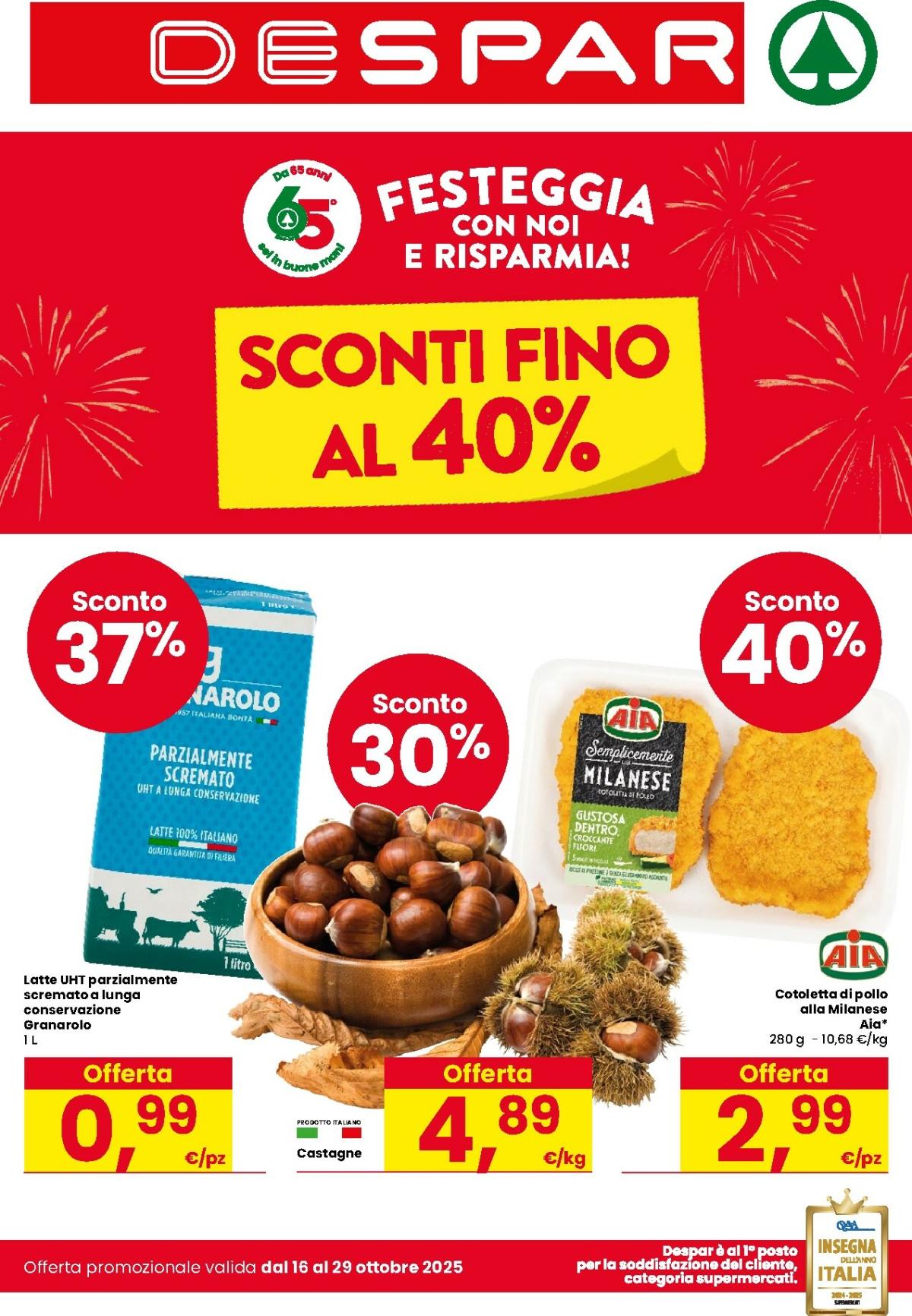 Volantino Despar valido dal 16/10 al 29/10