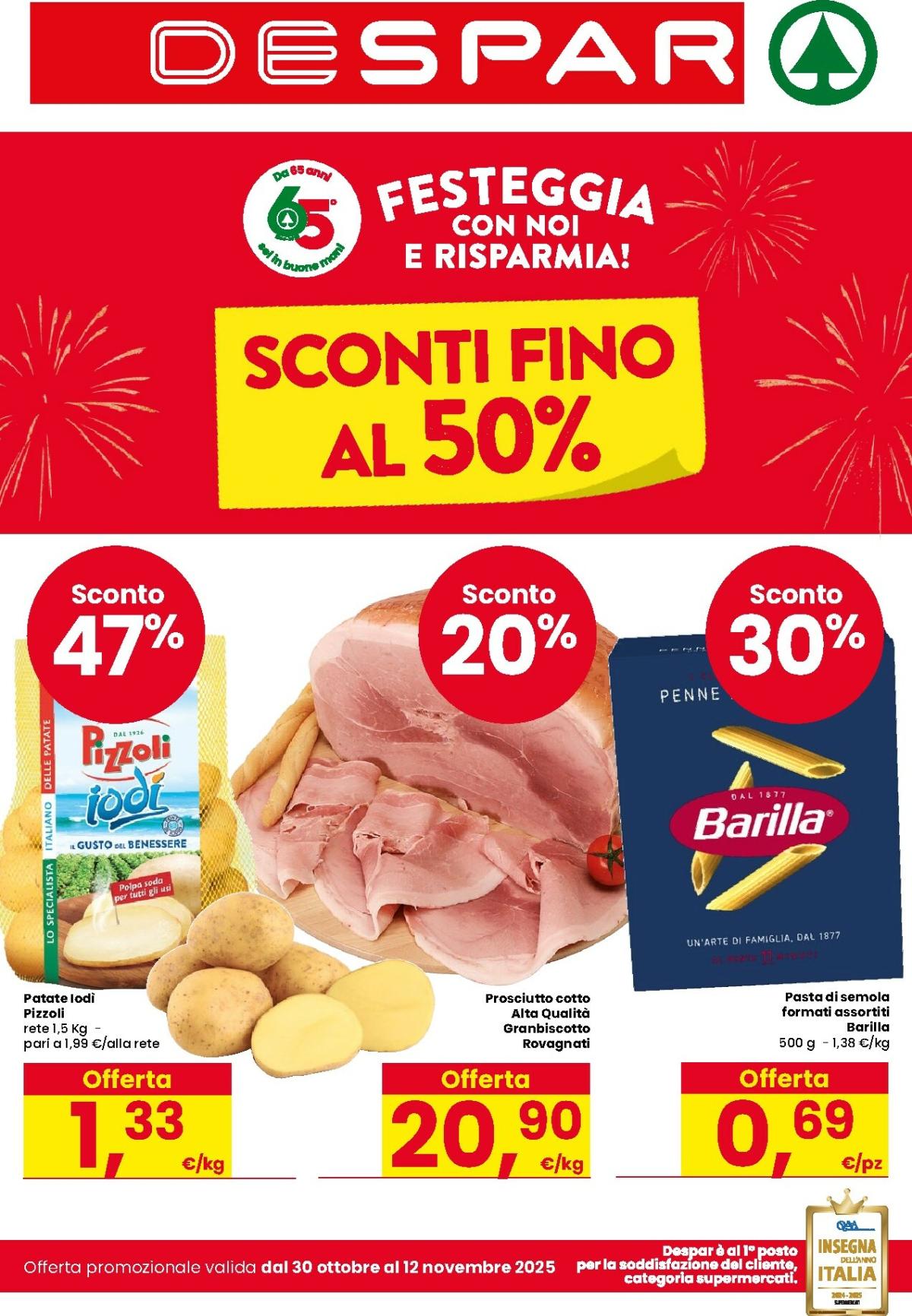 Volantino Despar valido dal 30/10 al 12/11