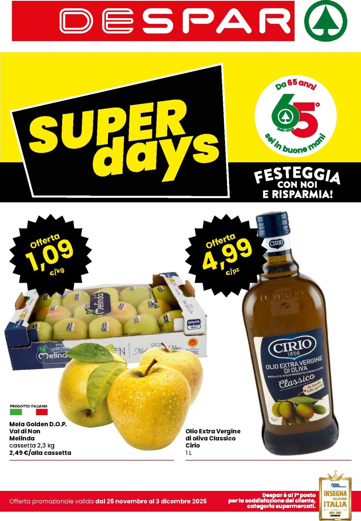 Volantino Despar valido dal 25/11 al 03/12