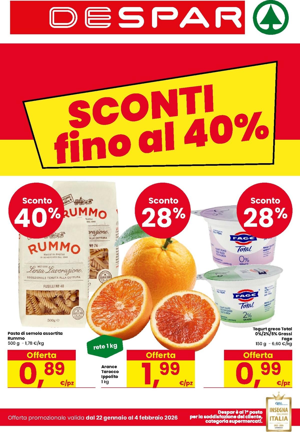 Volantino Despar valido dal 22/01 al 04/02