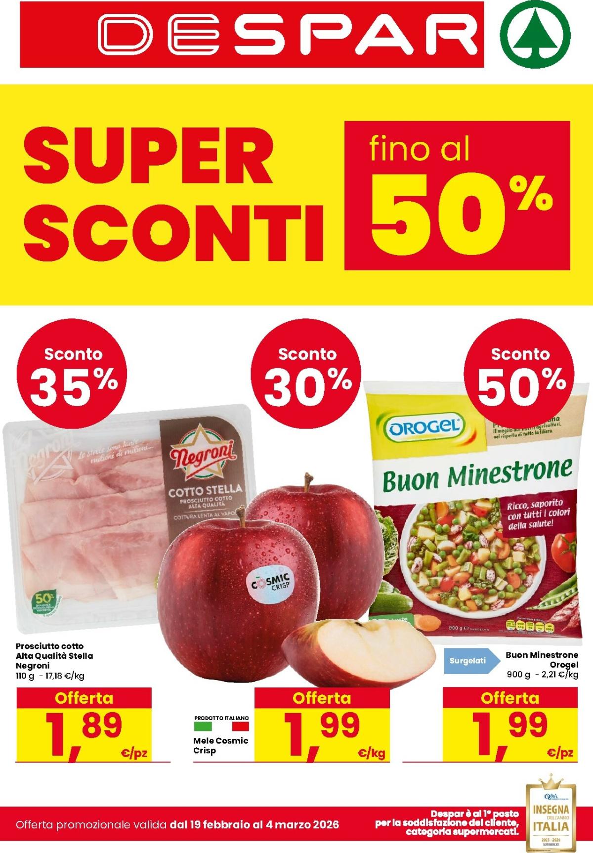 Volantino Despar valido dal 19/02/2026 al 04/03/2026