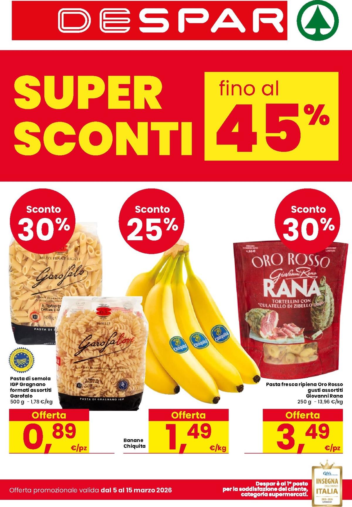 Volantino Despar valido dal 05/03/2026 al 15/03/2026