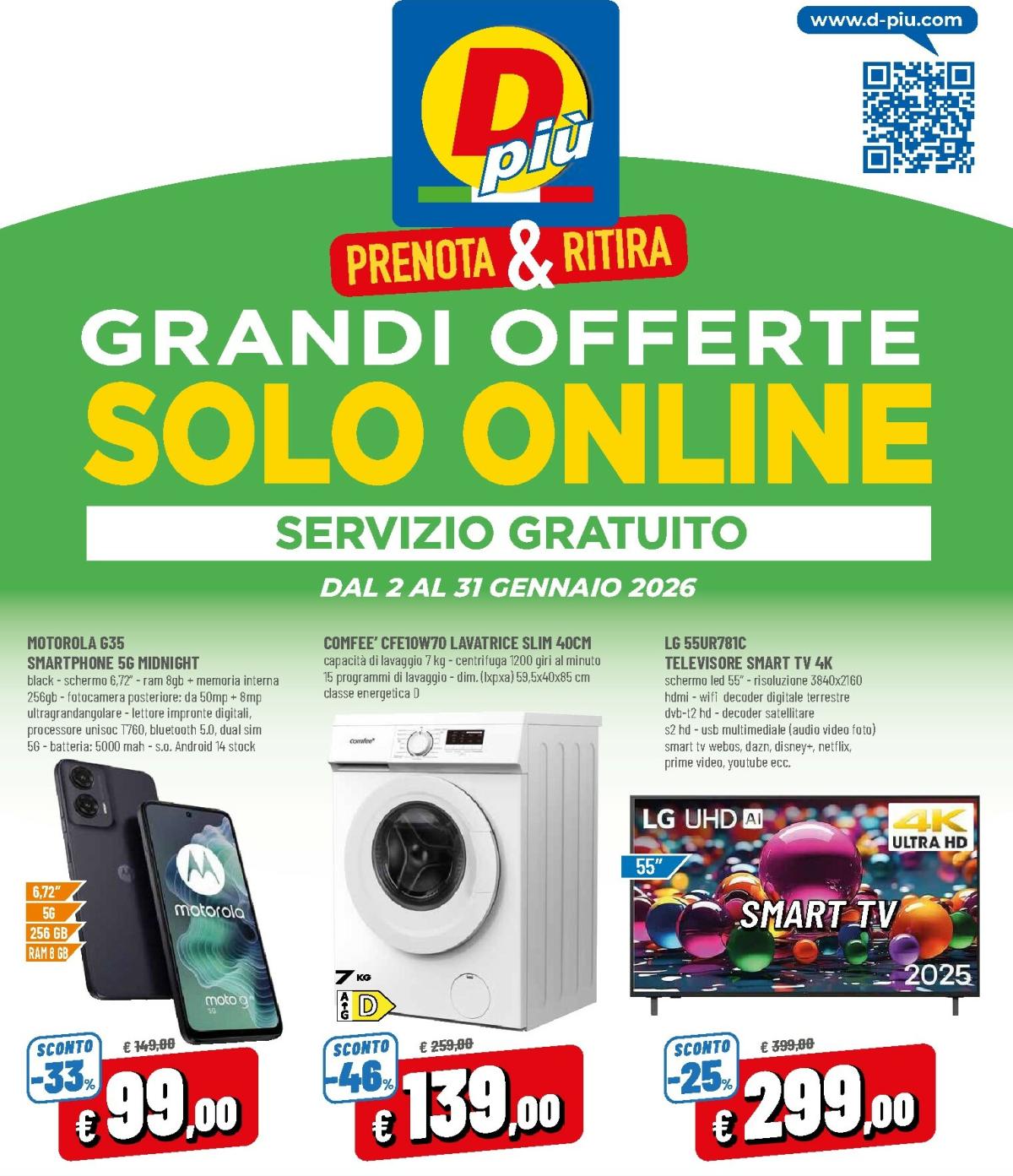Volantino DPiù - Solo Online valido dal 02/01 al 31/01