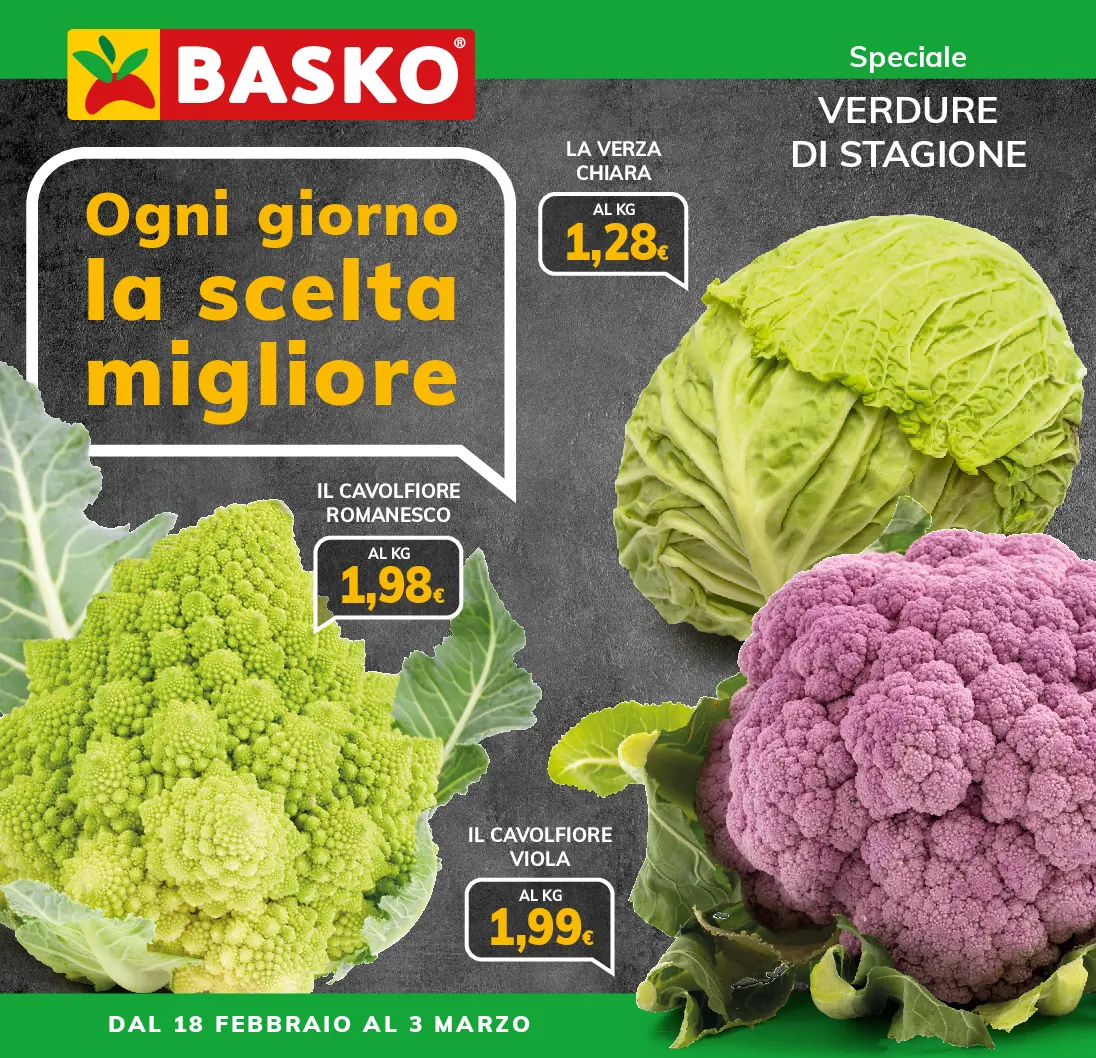 Volantino Basko - Verdure di Stagione valido dal 18/02 al 03/03