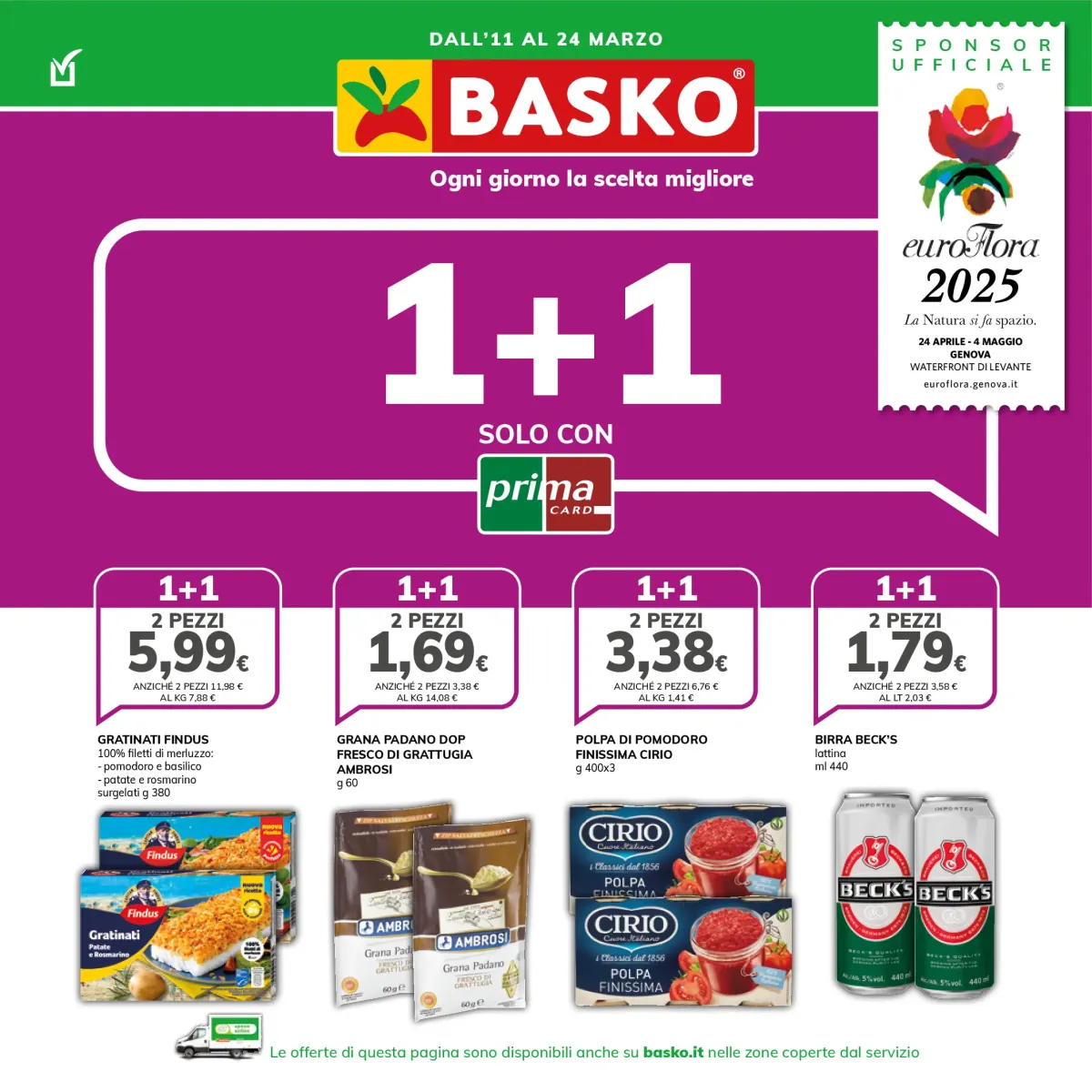 Volantino Basko - Promo 1+1 valido dal 11/03 al 24/03