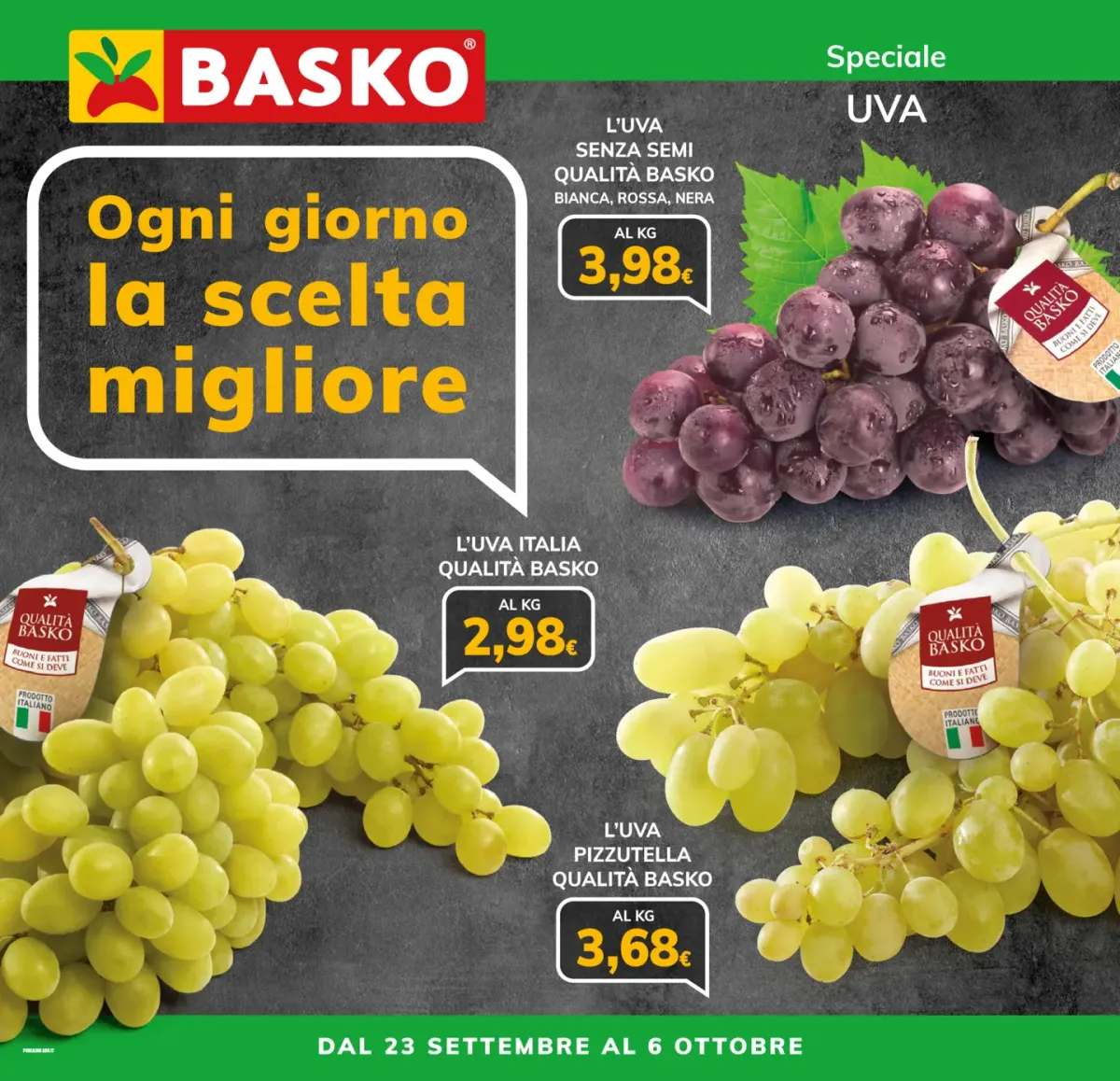 Volantino Basko - Speciale Uva valido dal 23/09 al 06/10