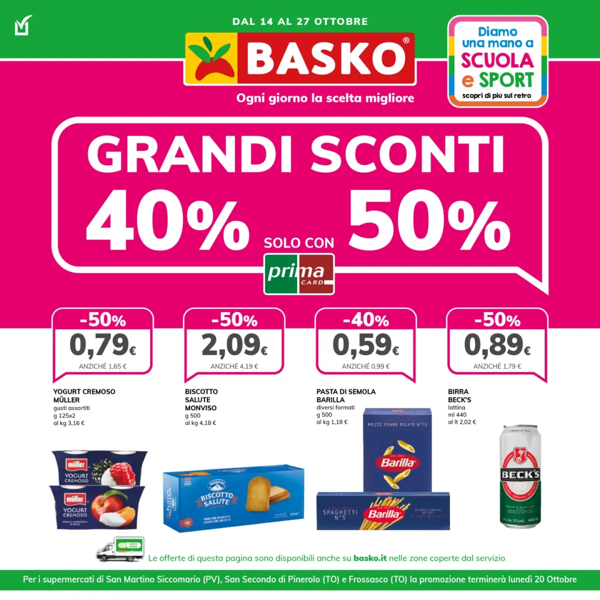 Volantino Basko - Sconto 40% e 50% valido dal 14/10 al 27/10