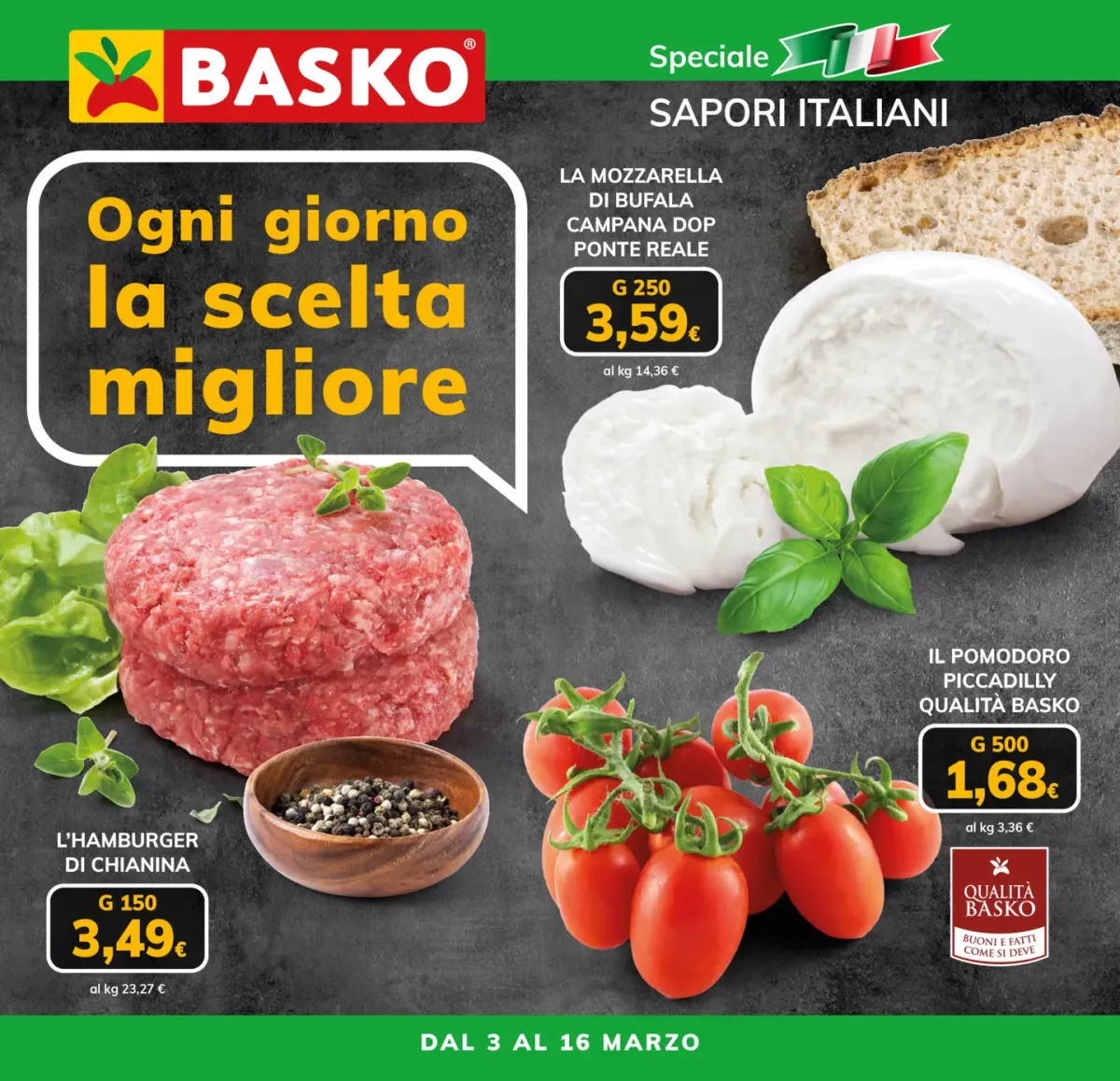 Volantino Basko - Sapori Italiani valido dal 03/03/2026 al 16/03/2026