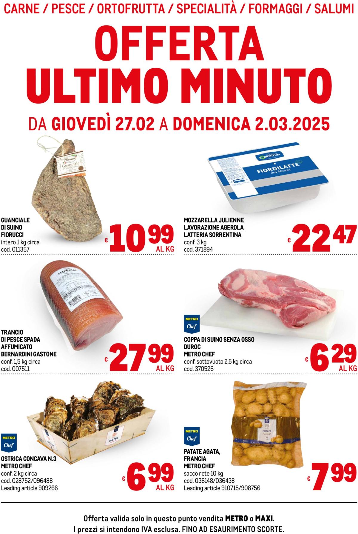 Volantino Metro - Offerte freschissimi valido dal 27/02 al 02/03