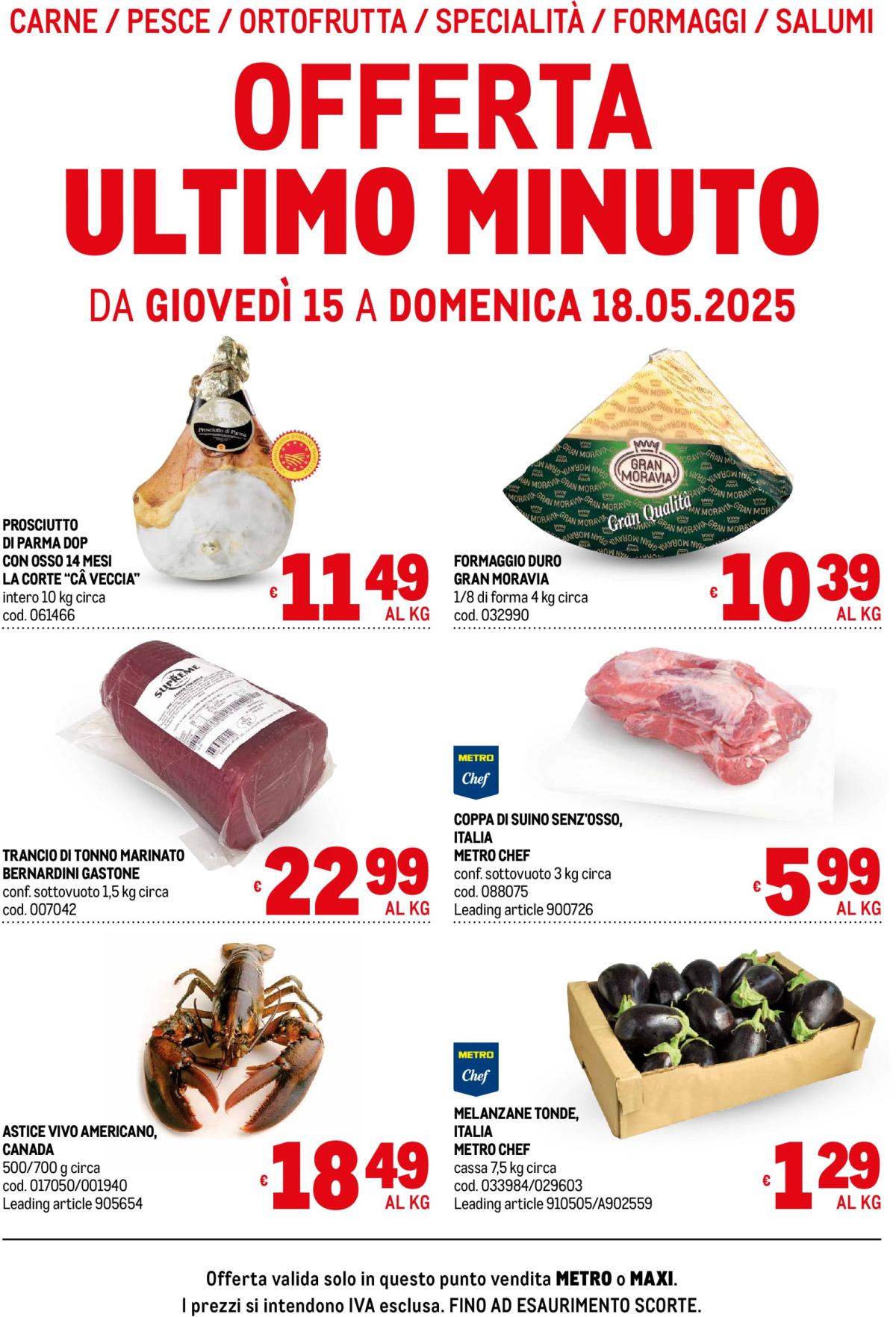 Volantino Metro - Offerte freschissimi valido dal 15/05 al 18/05