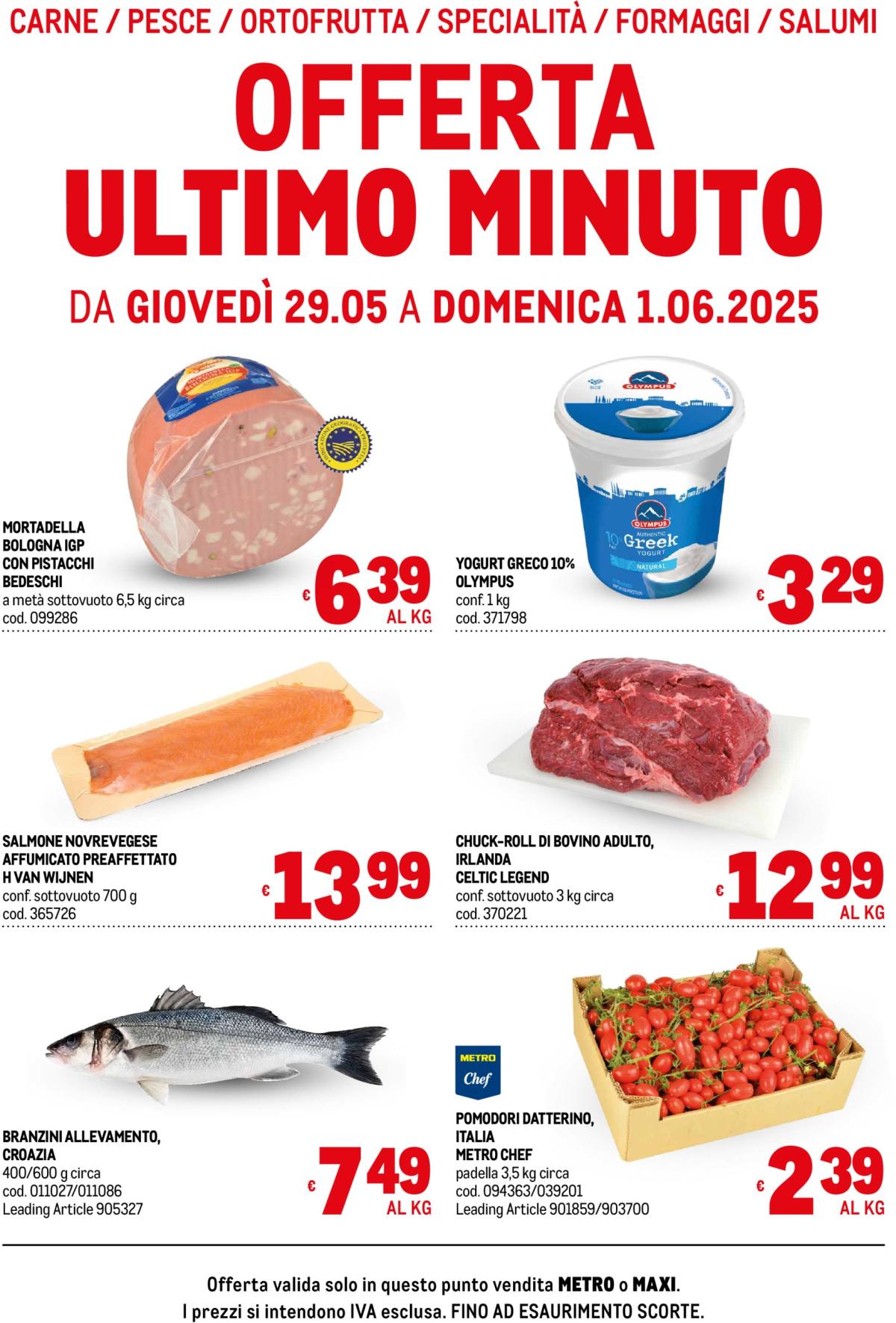 Volantino Metro - Offerte freschissimi valido dal 29/05 al 01/06