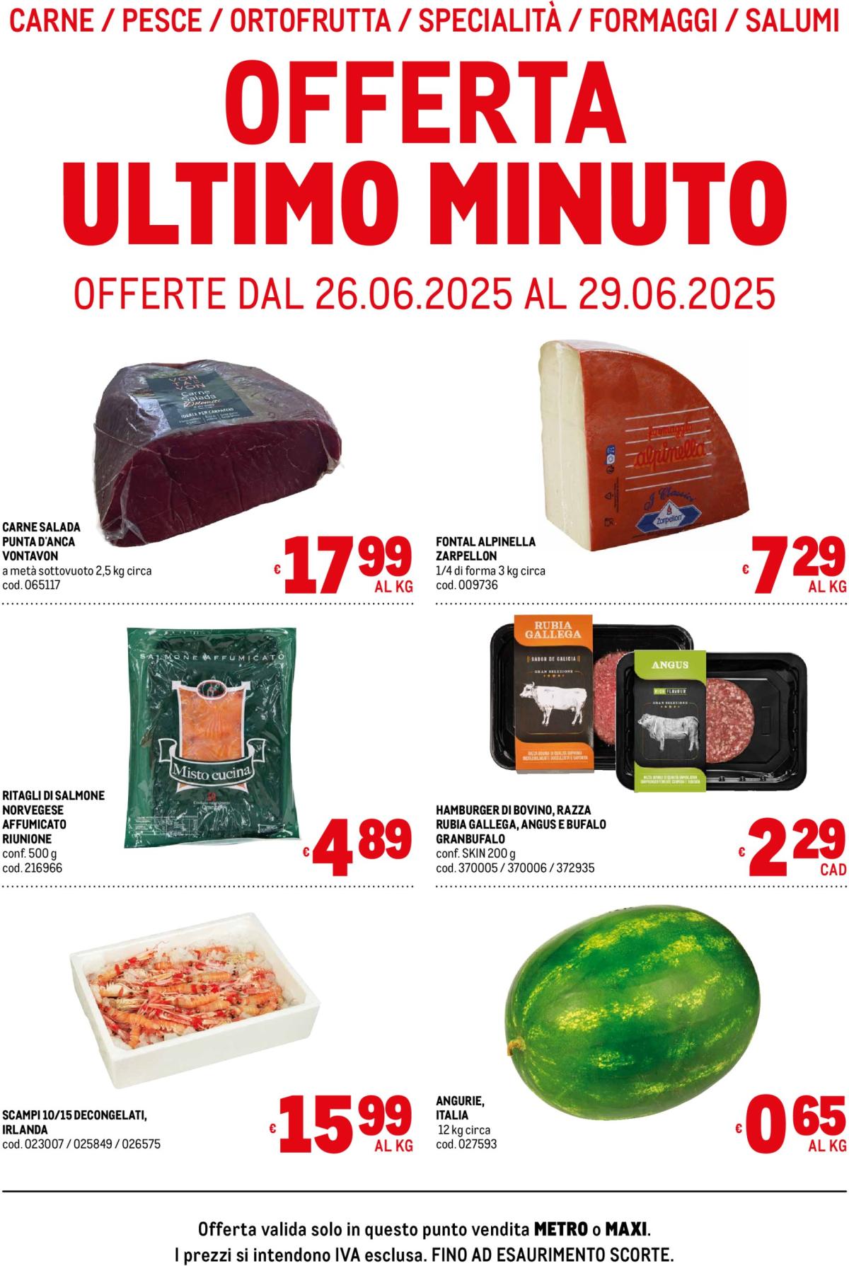 Volantino Metro - Offerte freschissimi valido dal 26/06 al 29/06