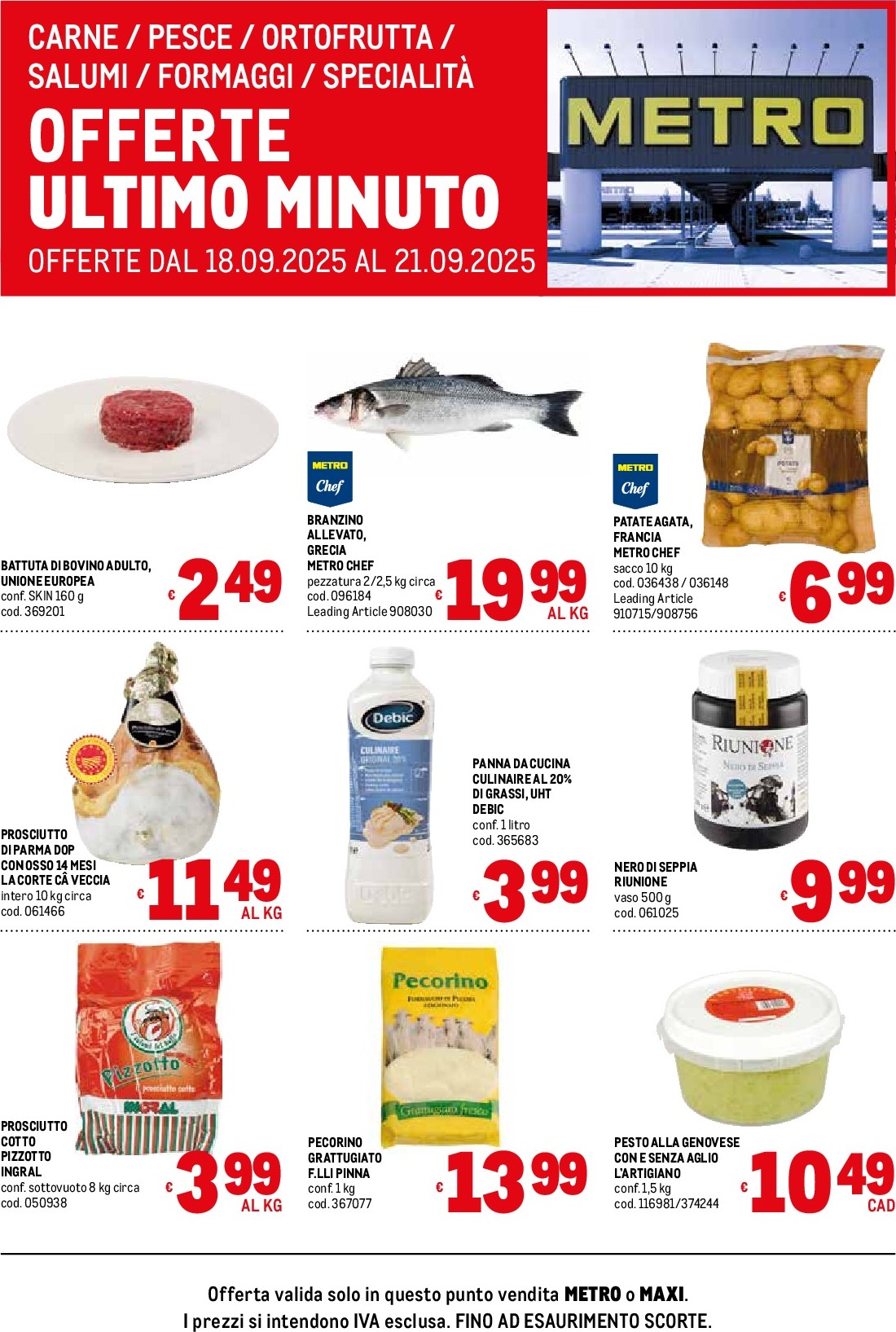 Volantino Metro - Offerte freschissimi valido dal 18/09 al 21/09