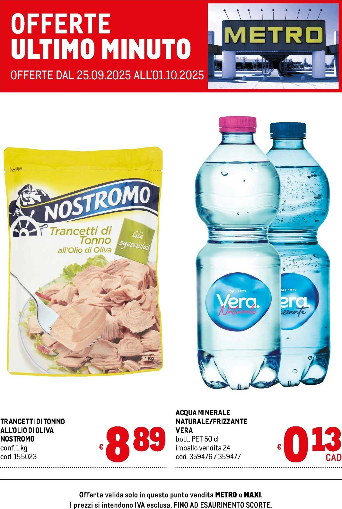 Volantino Metro - Offerte ultimo minuto valido dal 25/09 al 01/10