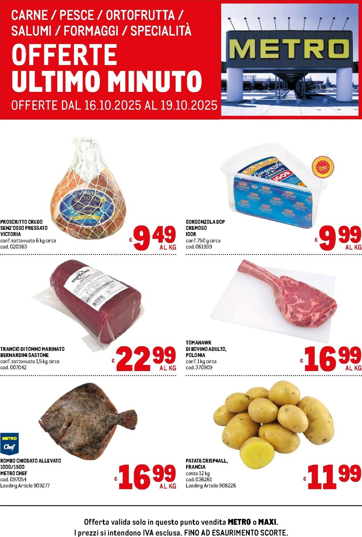 Volantino Metro - Offerte freschissimi valido dal 16/10 al 19/10