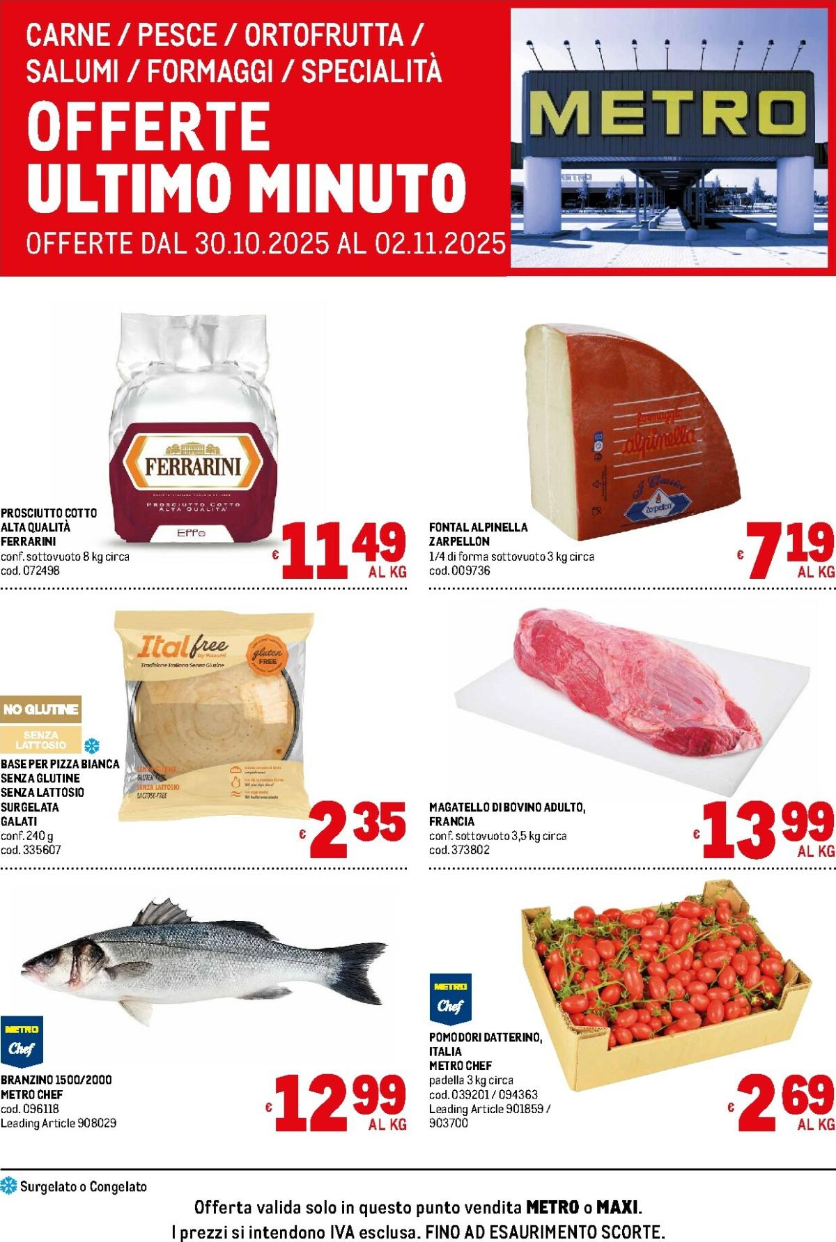 Volantino Metro - Offerte freschissimi valido dal 30/10 al 02/11