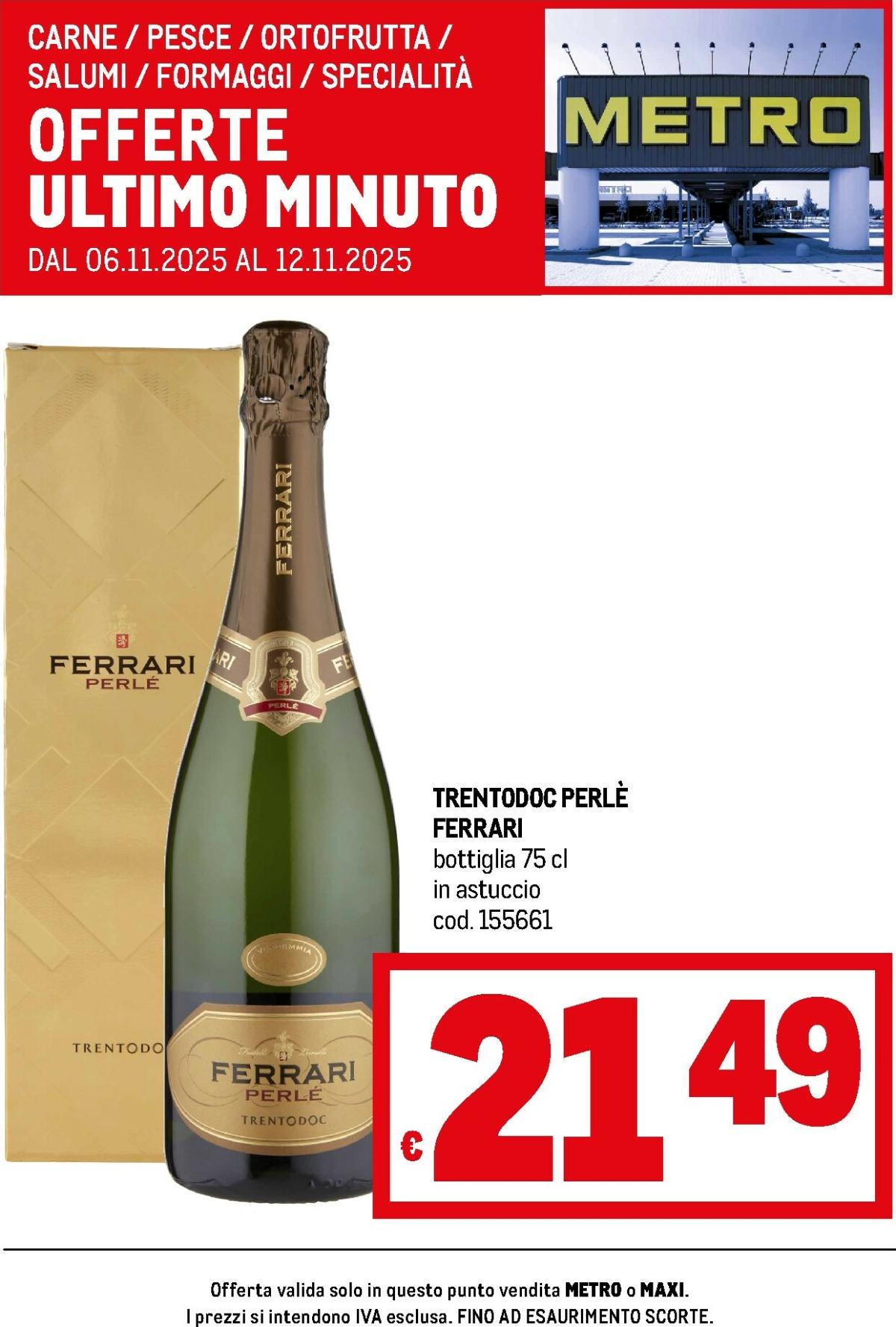 Volantino Metro - Offerte ultimo minuto valido dal 06/11 al 12/11
