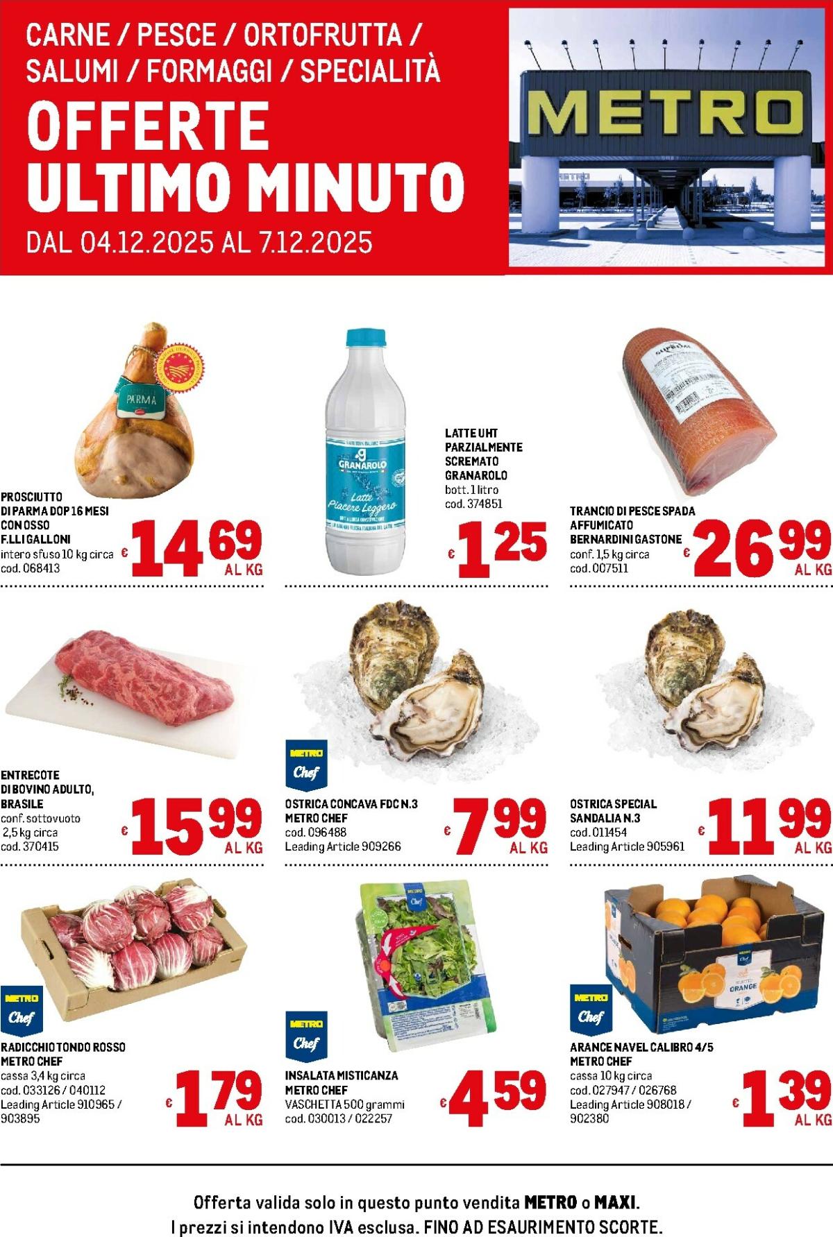 Volantino Metro - Offerte freschissimi valido dal 04/12 al 07/12