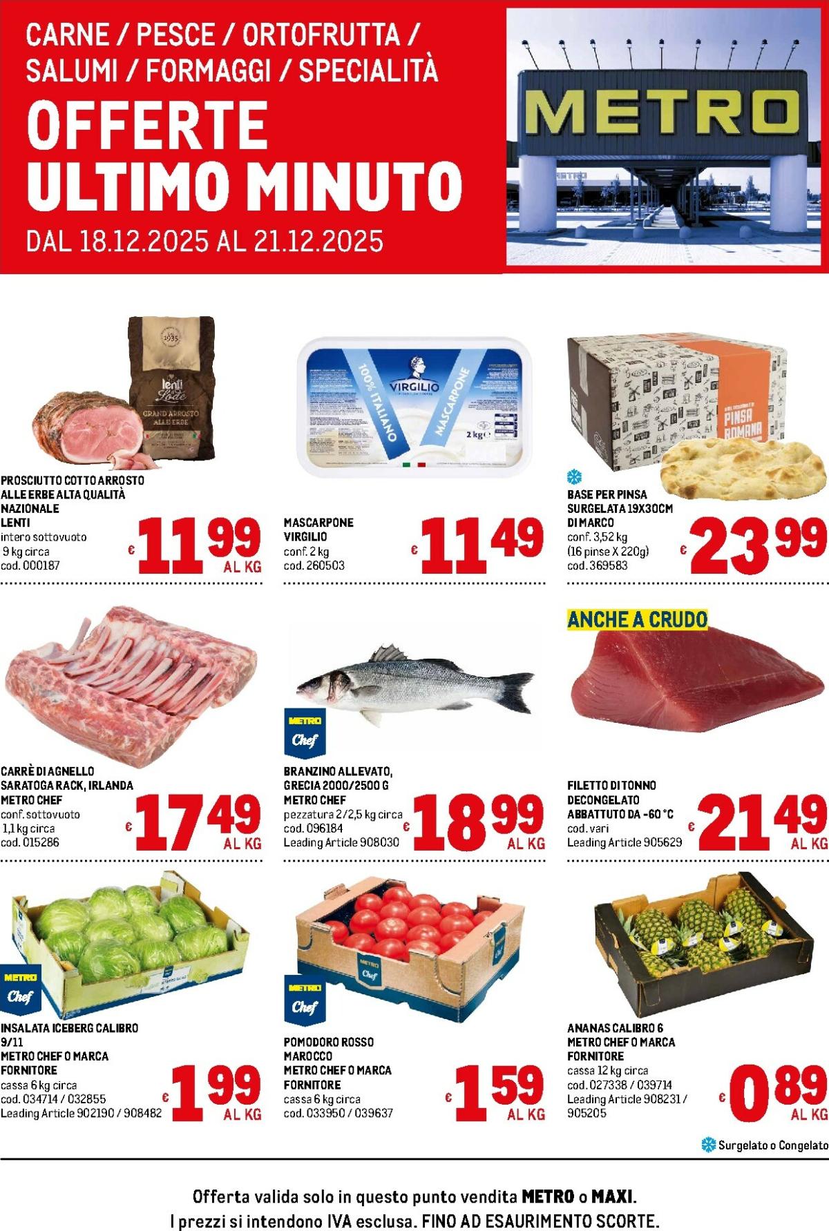 Volantino Metro - Offerte freschissimi valido dal 18/12 al 24/12