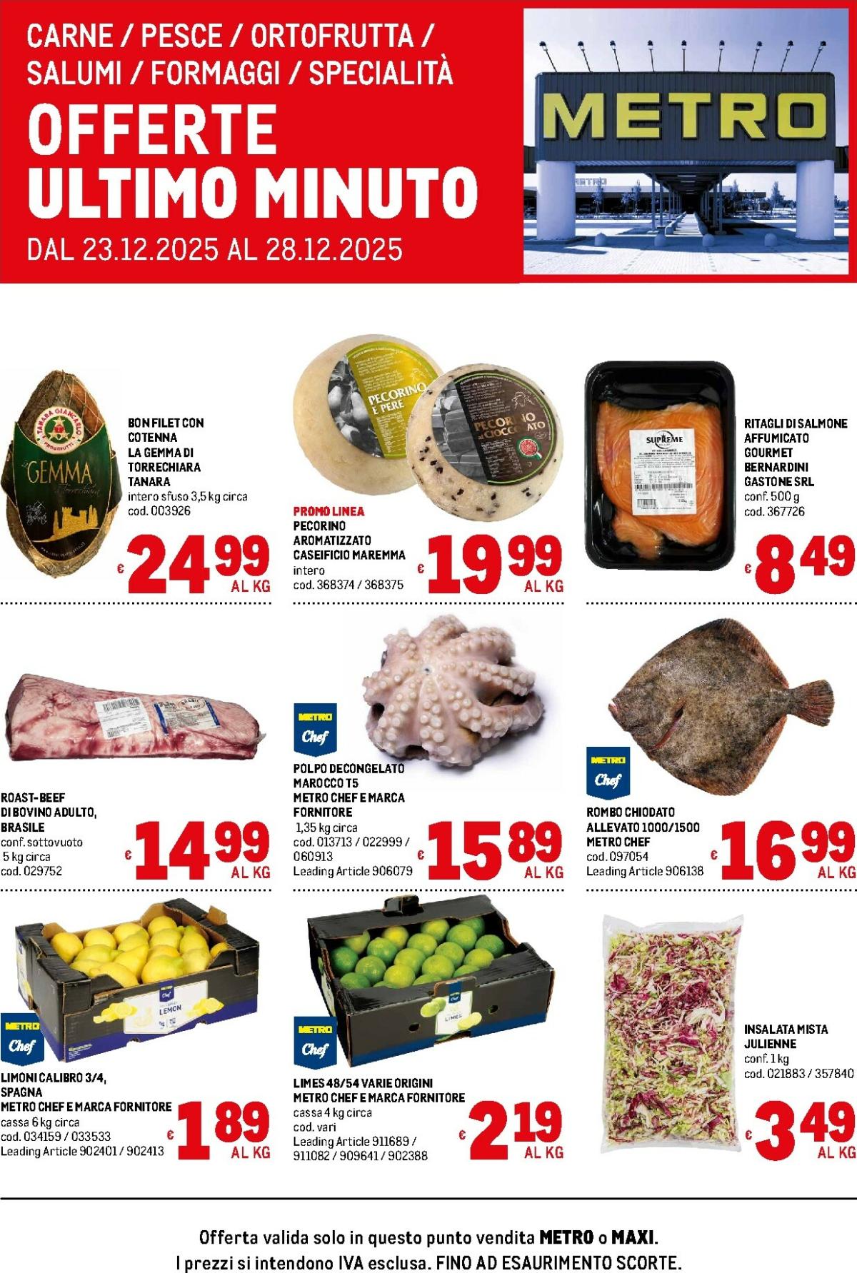 Volantino Metro - Offerte freschissimi valido dal 23/12 al 28/12