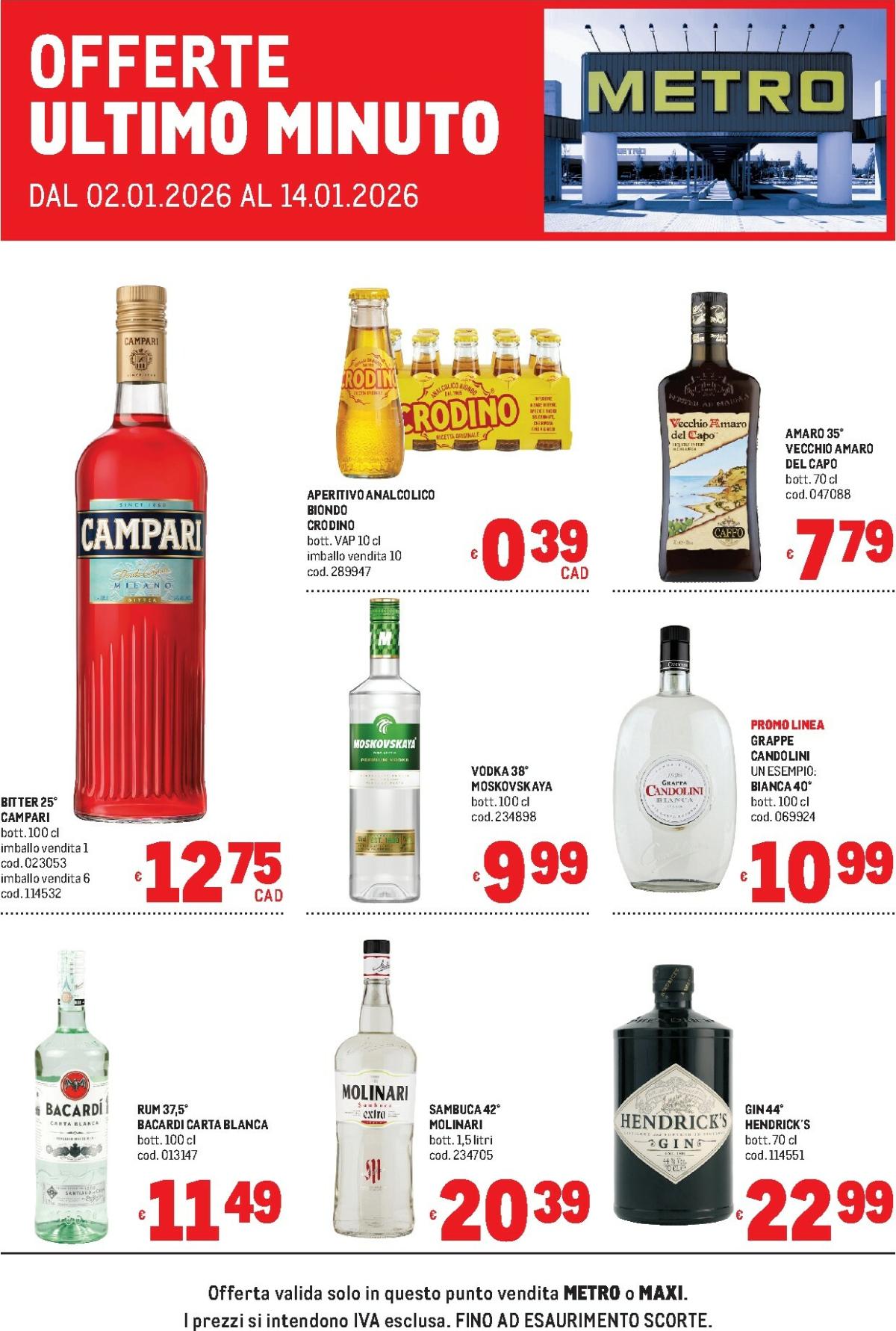 Volantino Metro - Offerte ultimo minuto valido dal 02/01 al 14/01