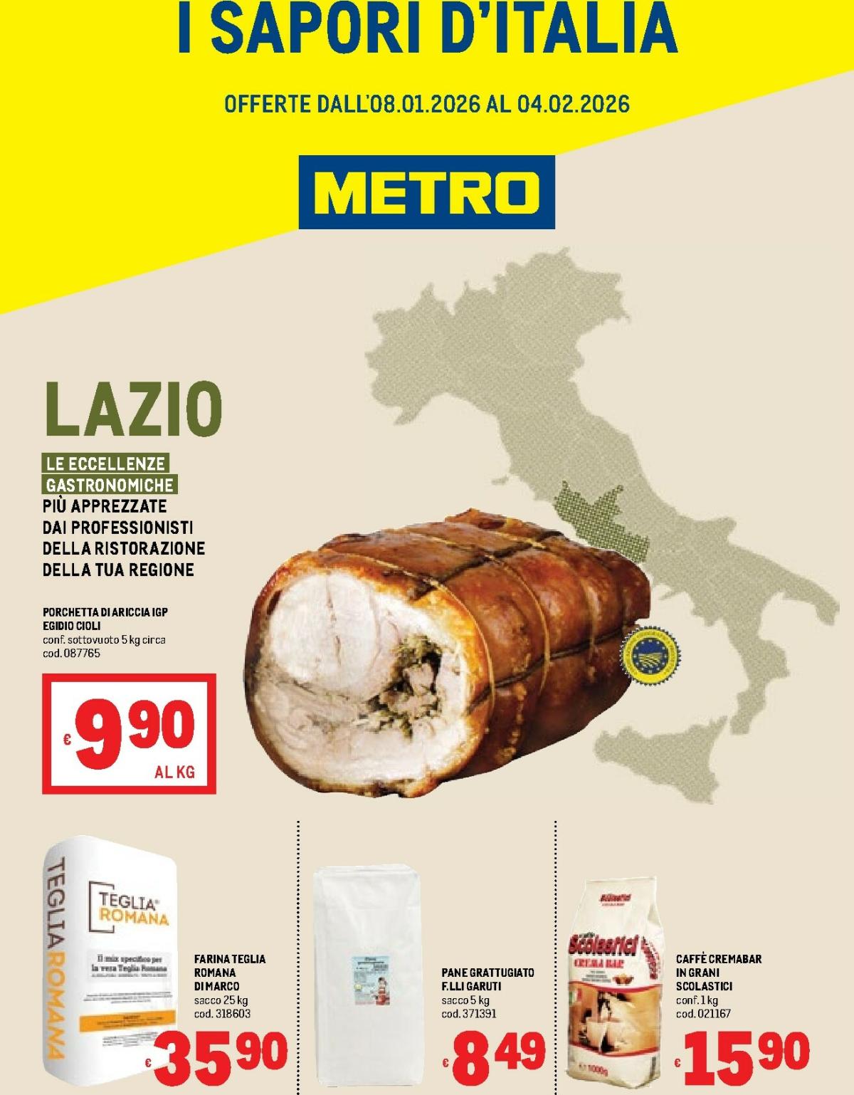 Volantino Metro - Sapori d'Italia Lazio valido dal 08/01 al 04/02