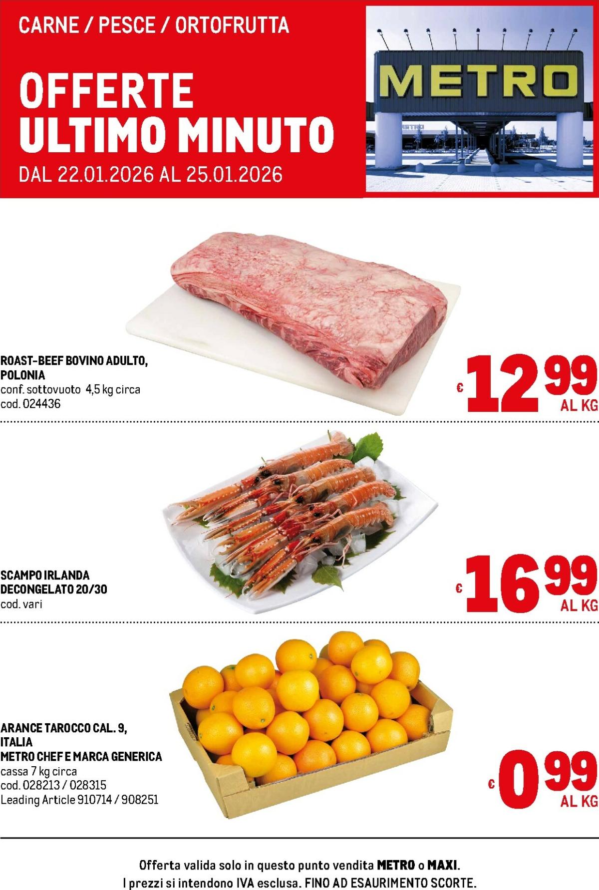 Volantino Metro - Offerte freschissimi valido dal 22/01 al 25/01