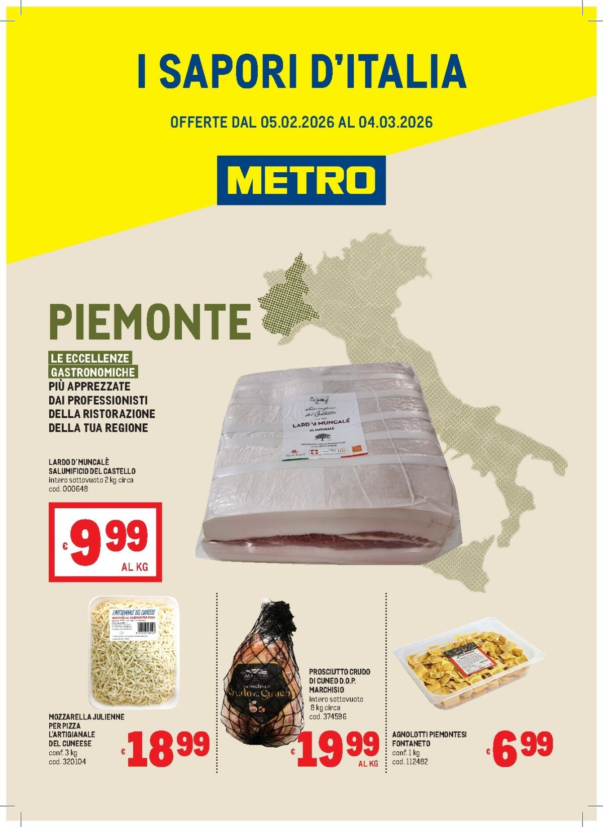 Volantino Metro - Piemonte valido dal 05/02/2026 al 04/03/2026