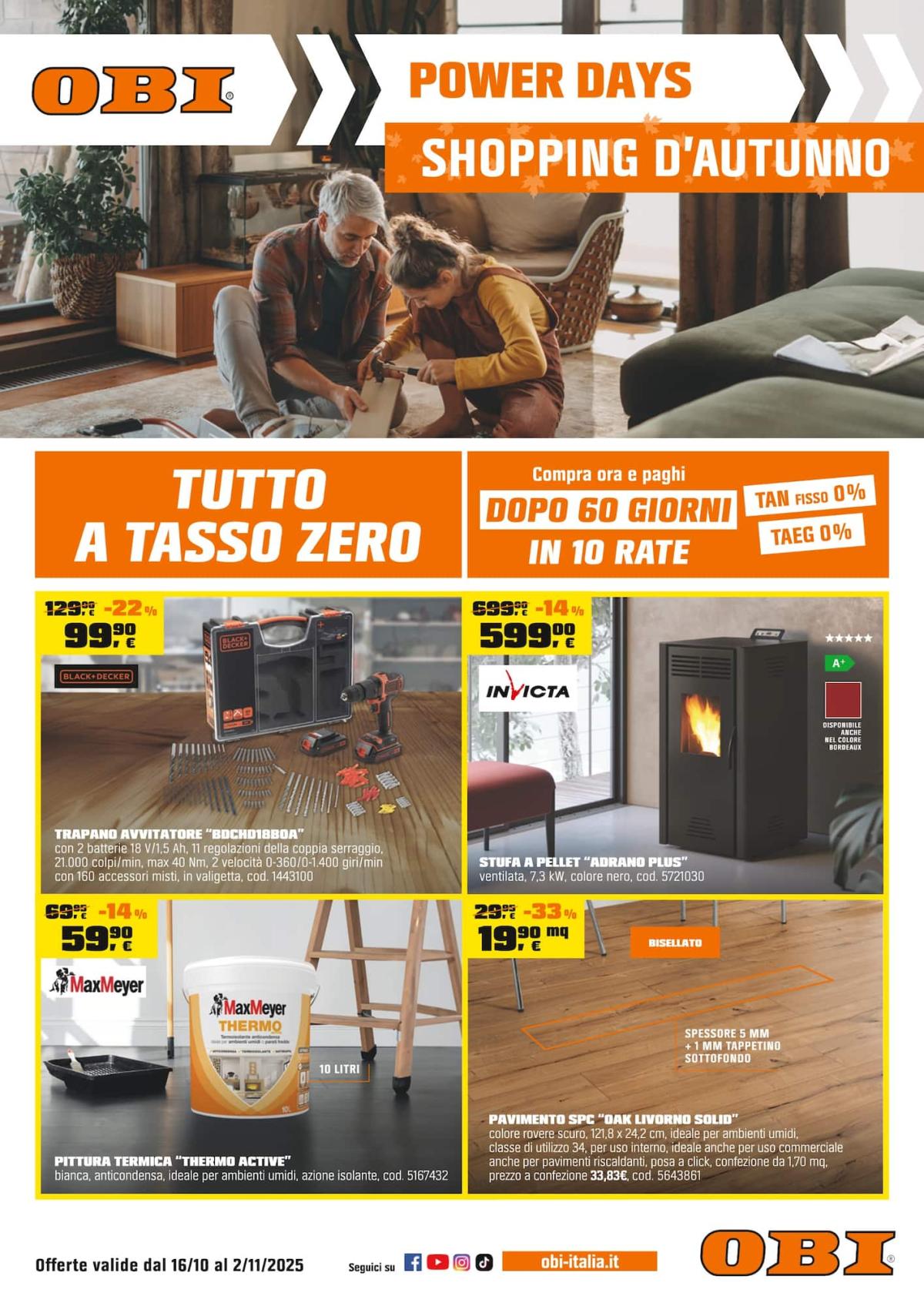 Volantino Obi - Power Days valido dal 16/10 al 02/11