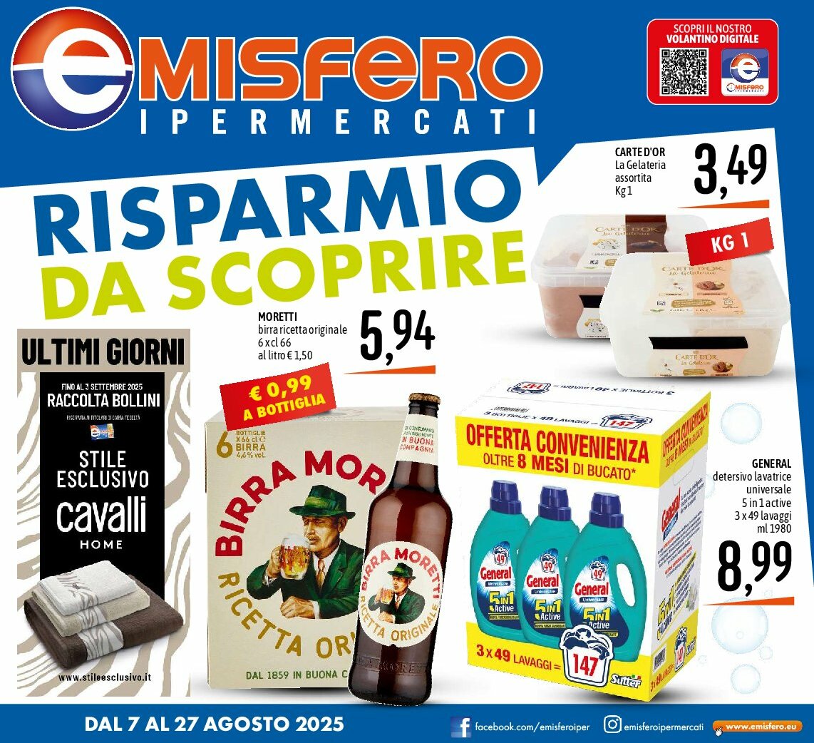 Volantino Emisfero valido dal 07/08 al 27/08