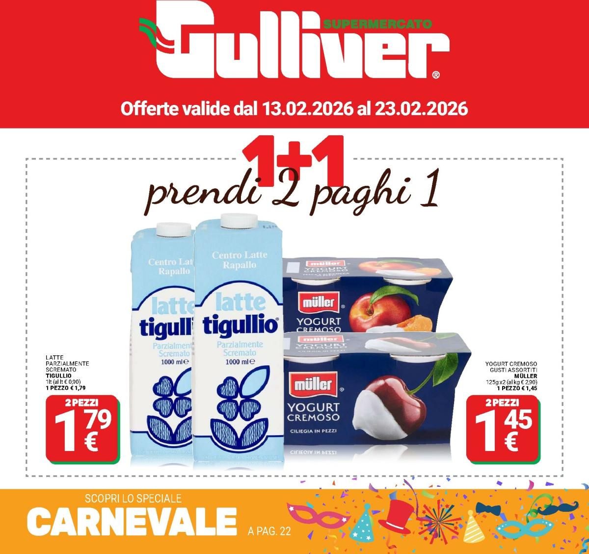 Volantino Gulliver valido dal 13/02/2026 al 23/02/2026