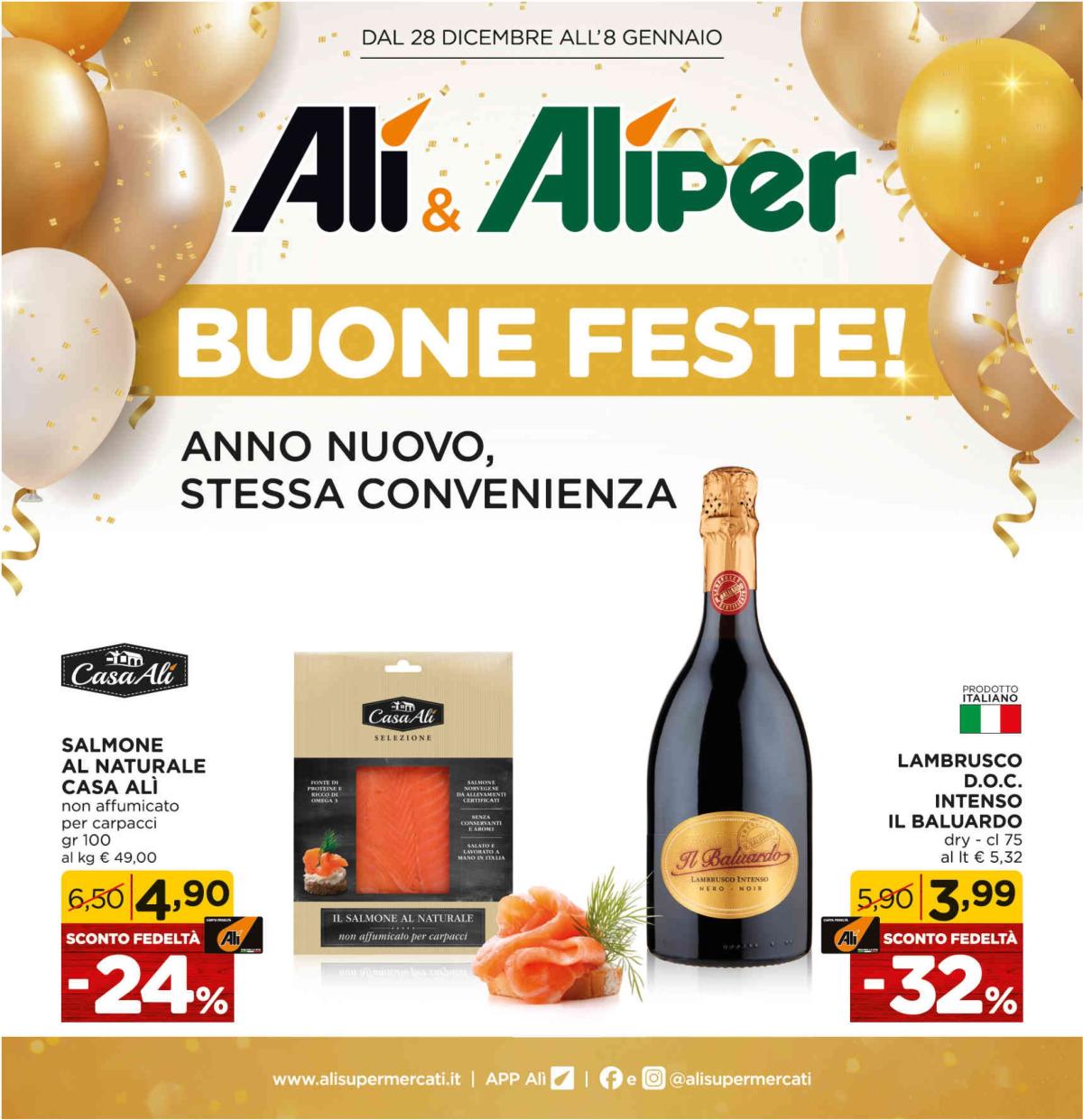 Volantino Ali - Aliper - Buone Feste valido dal 28/12 al 08/01