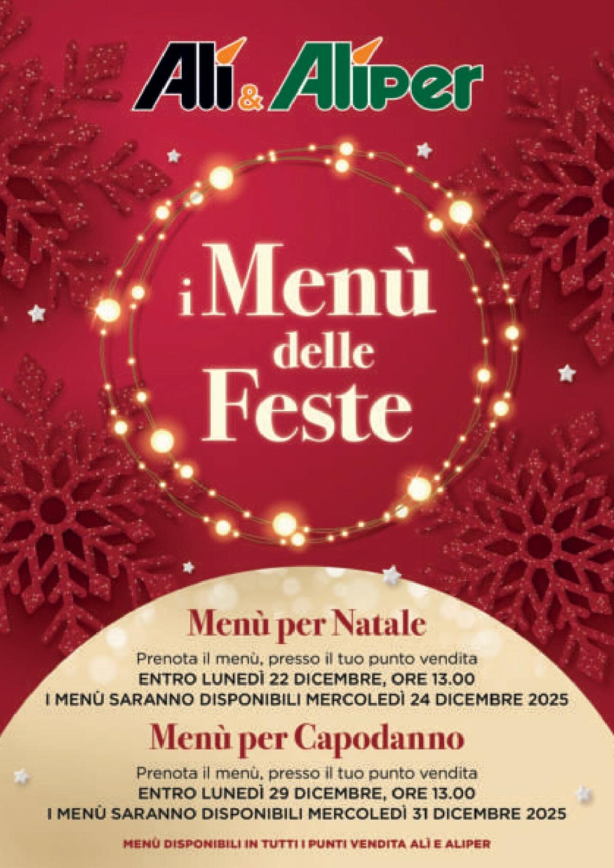 Volantino Ali - Aliper - Menu delle Feste valido dal 08/12 al 31/12